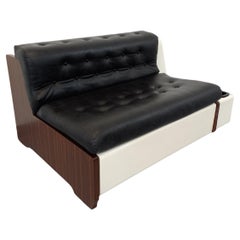 Banquette canapé-lit vintage avec éclairage intégré, design italien Beka Tortuga