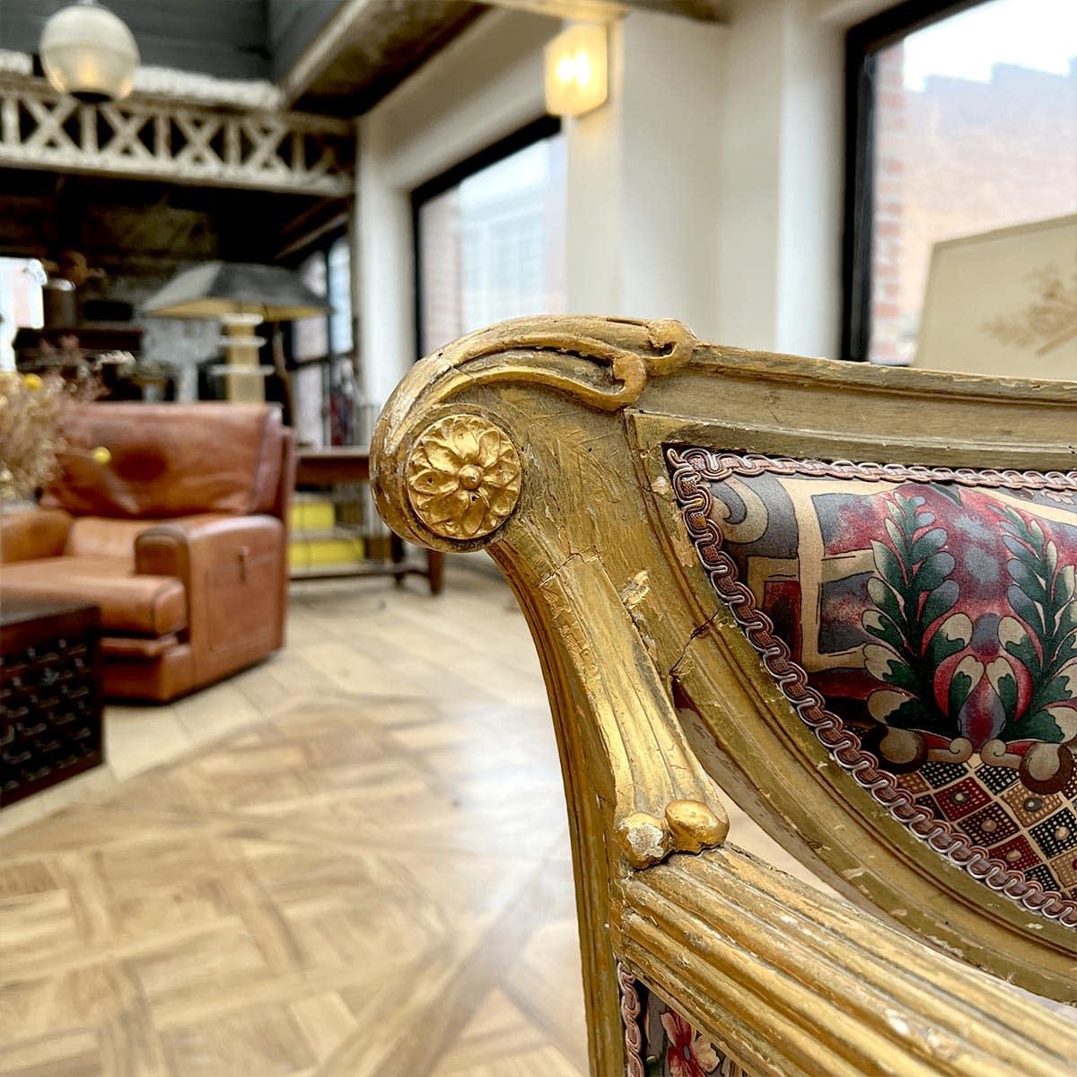 Napoleon III corner bench in gilded wood in vendita 4