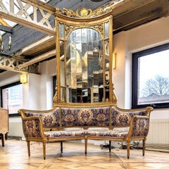 Napoleon III corner bench in gilded wood