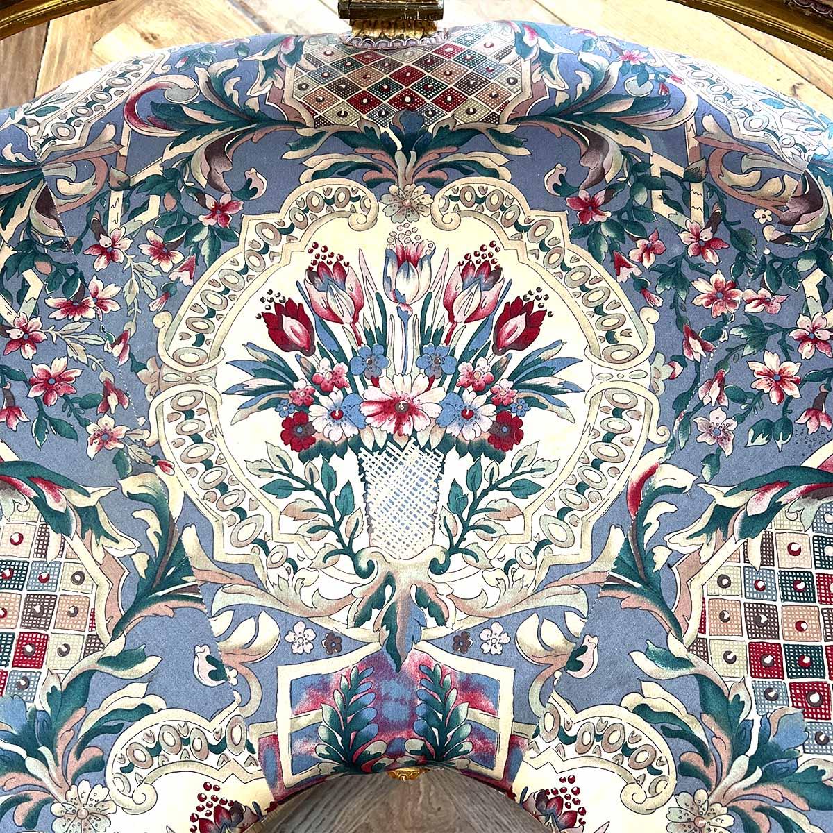 Fine XIX secolo Napoleon III corner bench in gilded wood in vendita