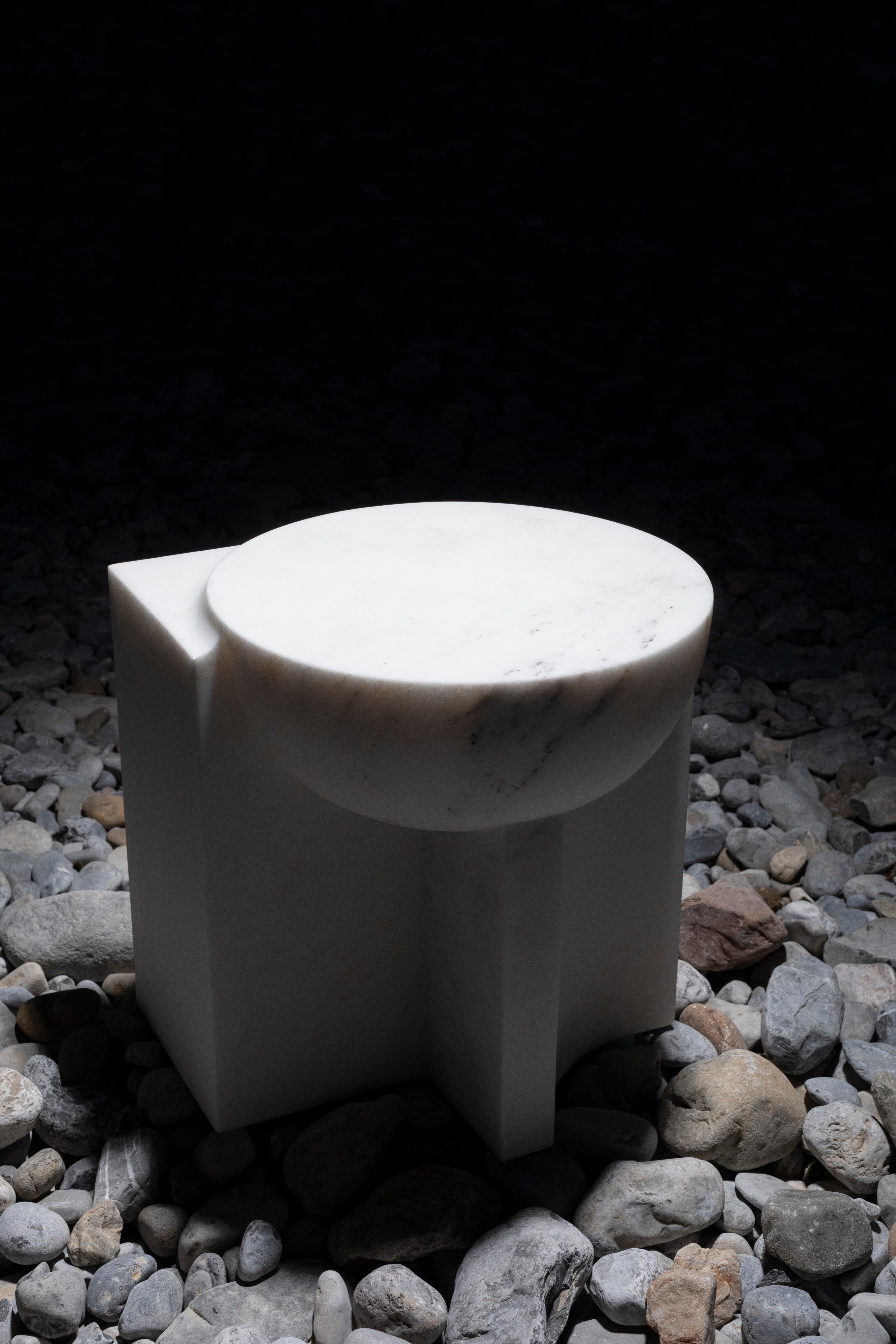 Alabaster Banquito Galeana Stool by Jorge Diego Etienne For Sale