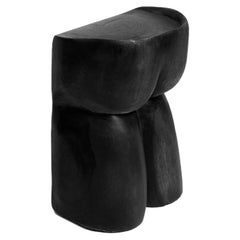 Banquito Pompis Hand-Sculpted Stool in Solid Wood by Chuch Estudio