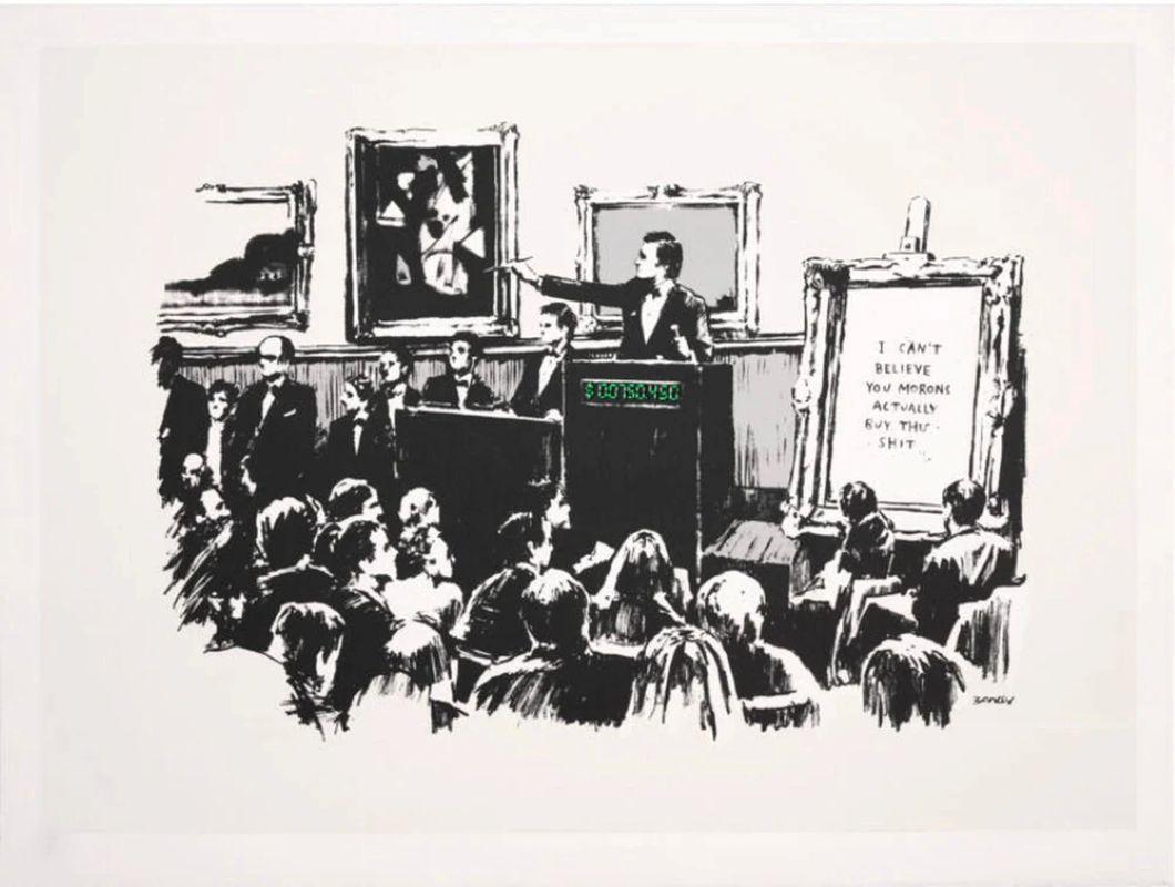 Bansky Figurative Print - Morons - Original Banksy Print, 2007 - unsigned