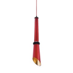 B'Anthology N. 3 Red and Gold Leaf Pendant Lamp
