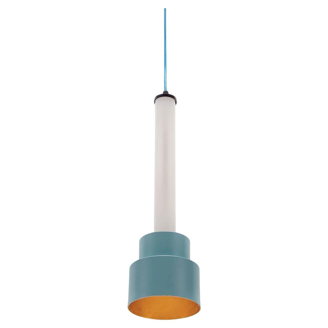 Lampada a sospensione B'Anthology N. 5 Turchese e foglia d'oro in vendita