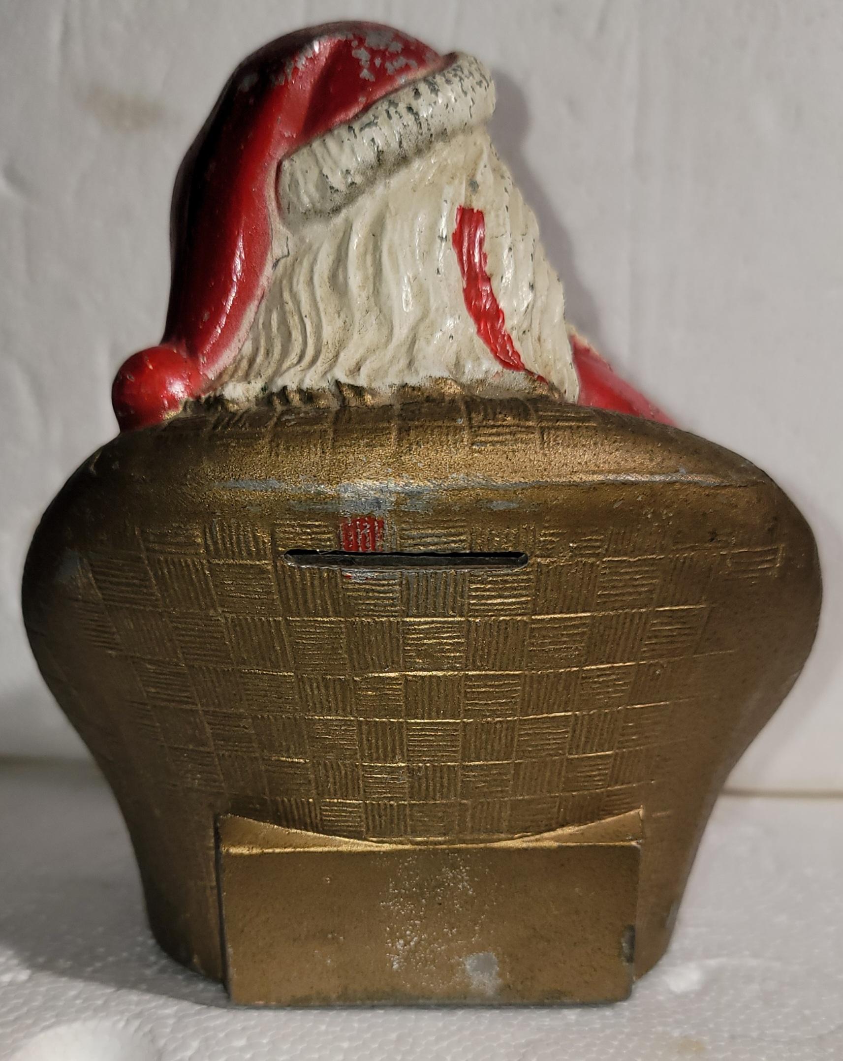 Stile Adirondack Banthrico Inc. Chicago Metal Santa Coin bank in vendita