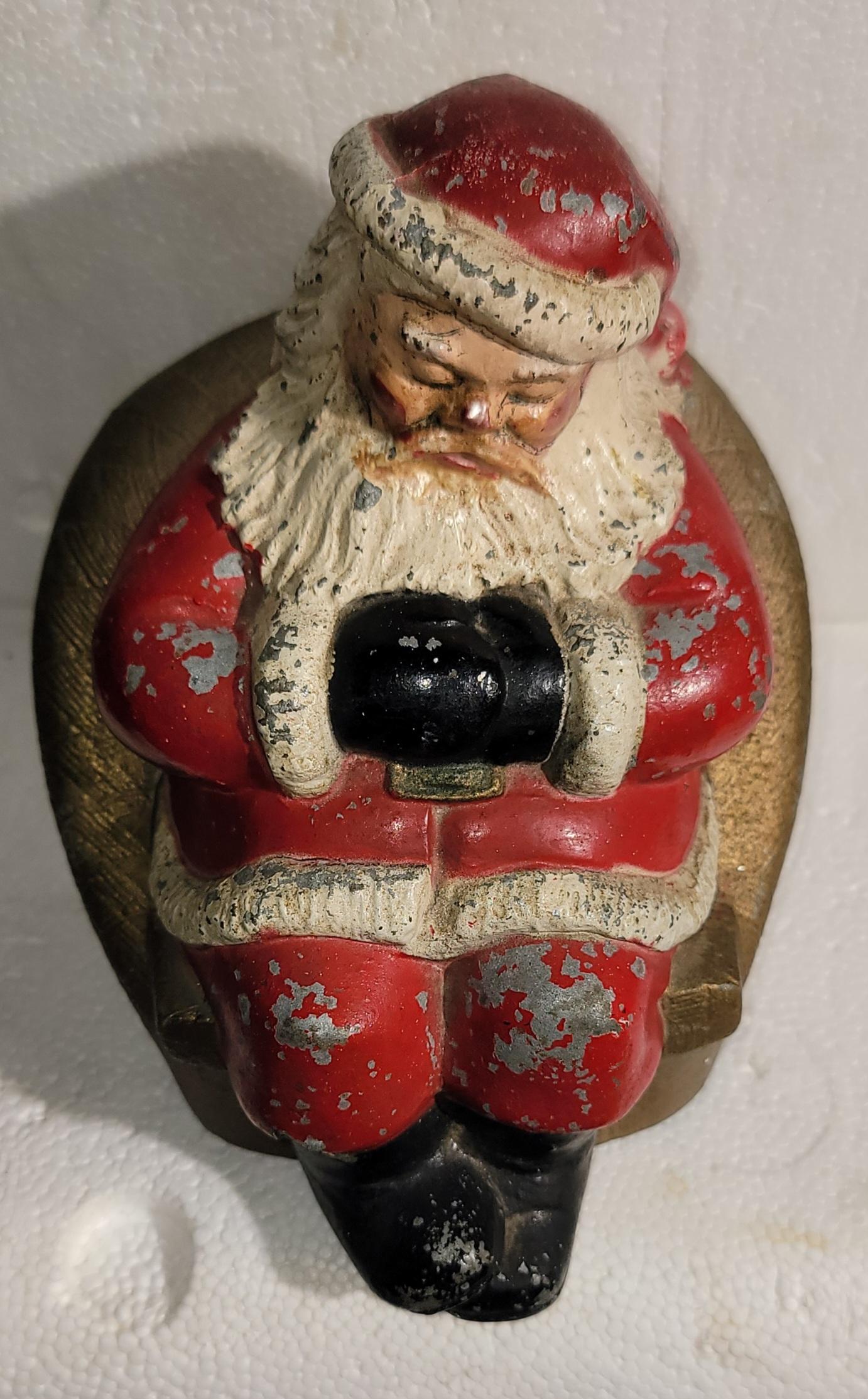 Dipinto Banthrico Inc. Chicago Metal Santa Coin bank in vendita