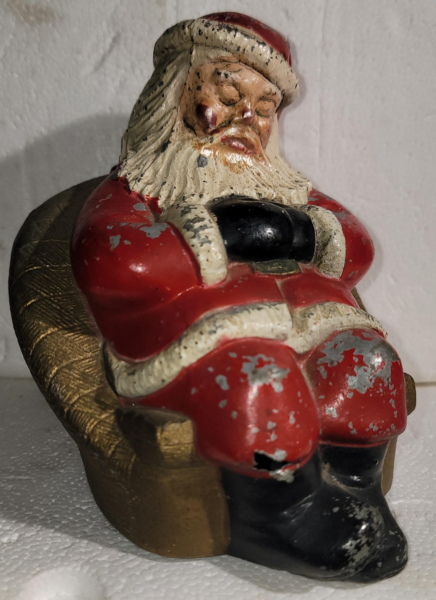 Banthrico Inc. Chicago Metal Santa Coin bank In condizioni buone in vendita a Los Angeles, CA