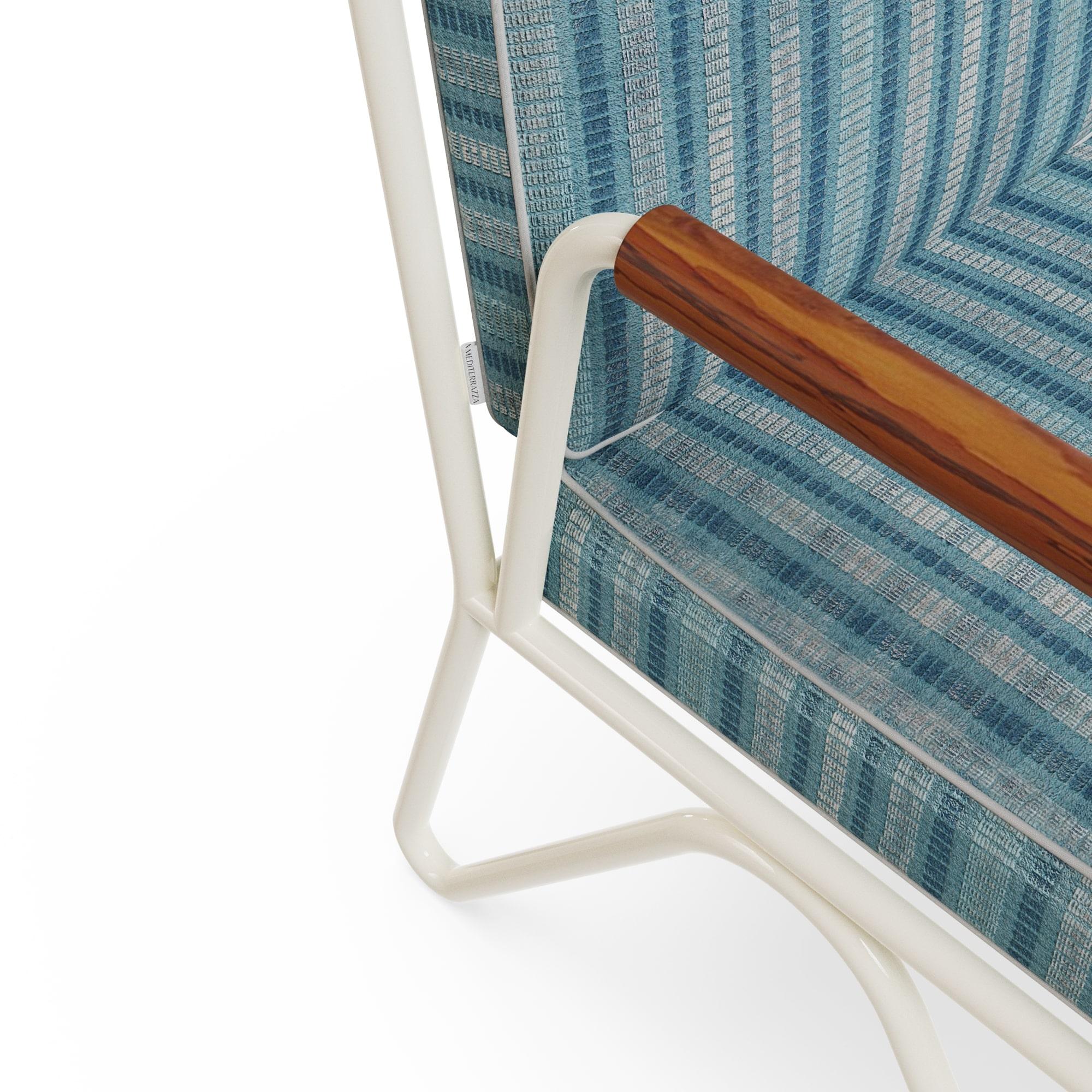 Metallo Sedia da pranzo per esterni Banús in metallo laccato con dettagli in Wood Iroko in vendita