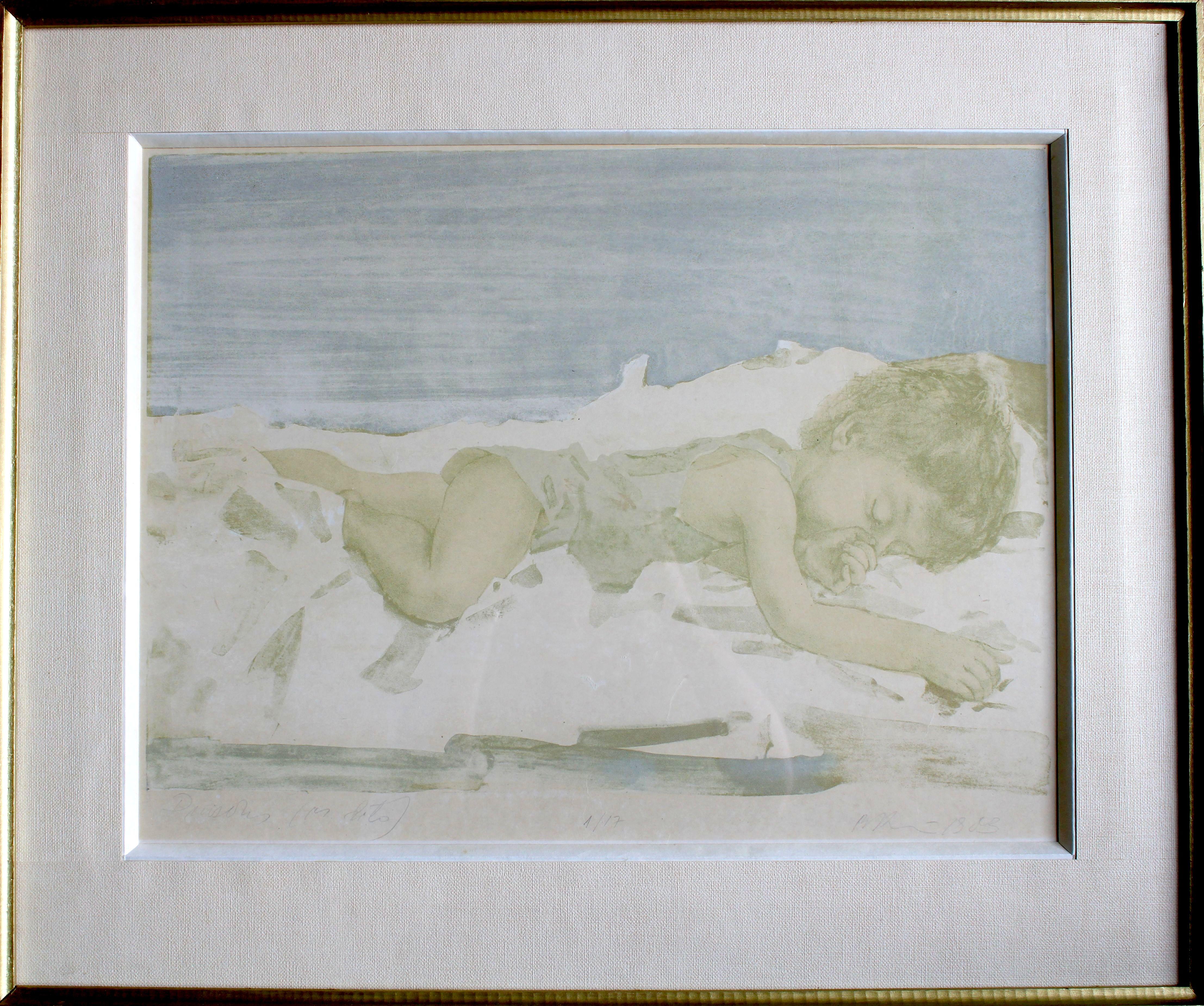 The boy  1/17. 1983. Paper, lithography, 39x51 cm - Print by Banuta Ancane