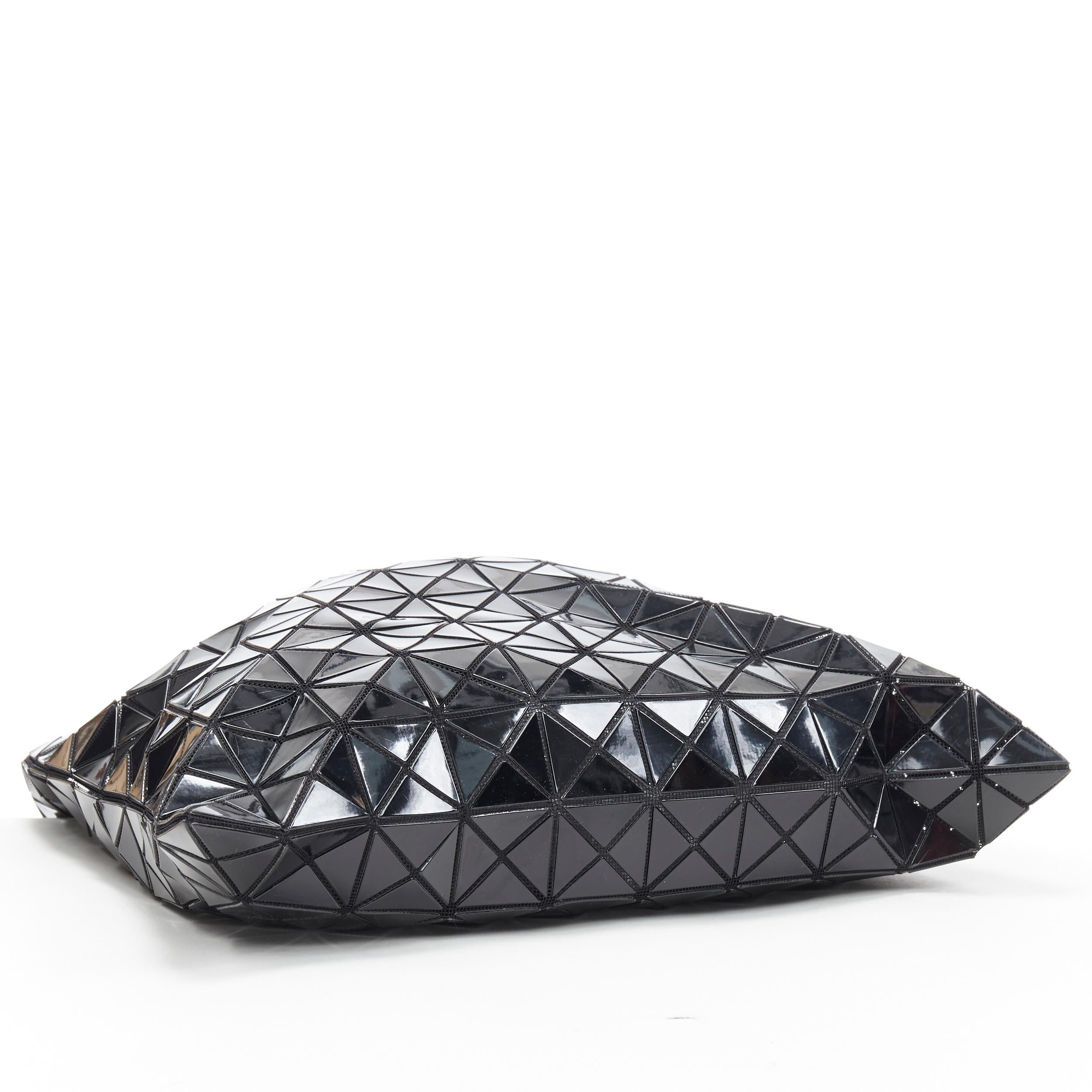 Black BAO BAO ISSEY MIYAKE Prism black PVC geometric mesh leather handle tote bag