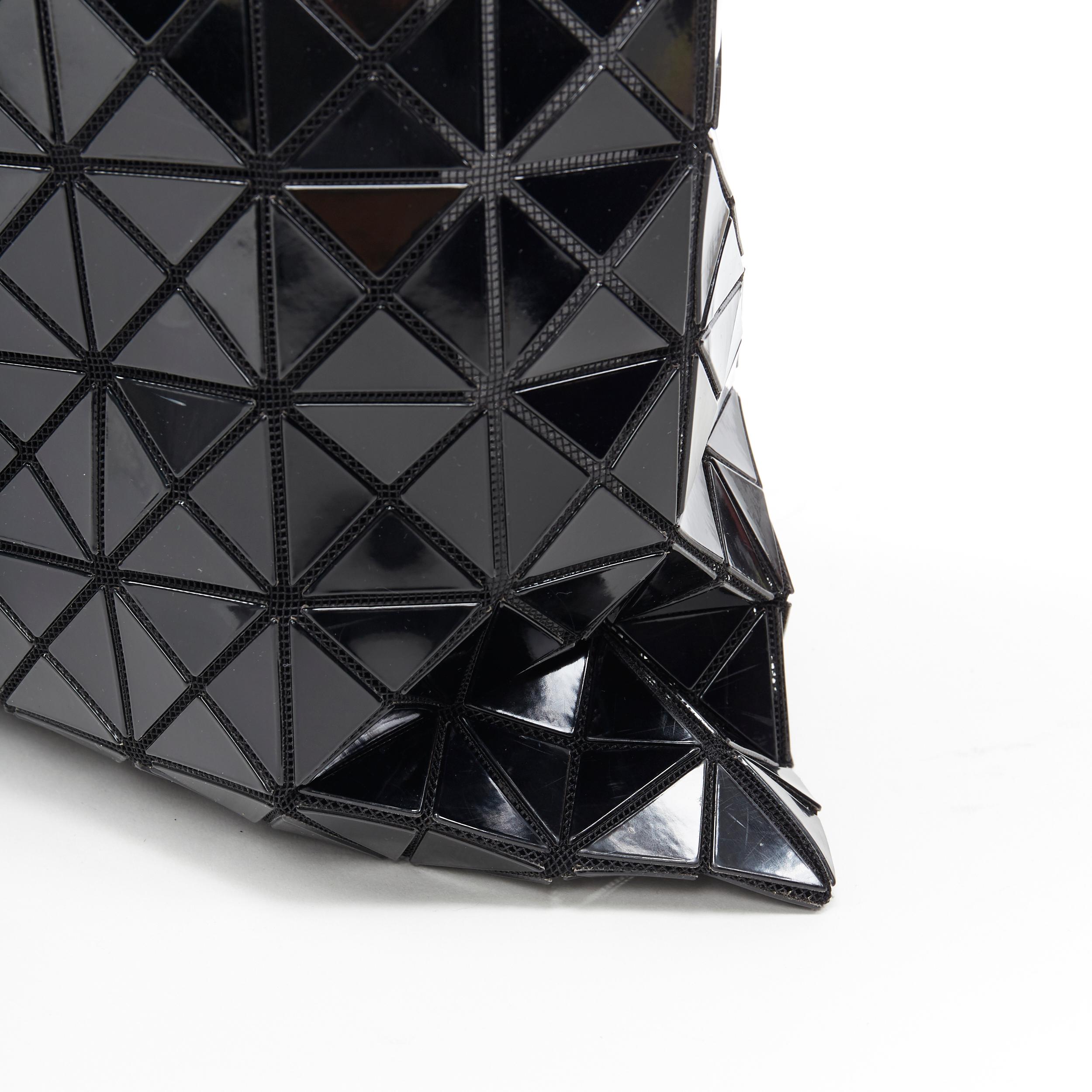 Women's BAO BAO ISSEY MIYAKE Prism black PVC geometric mesh leather handle tote bag