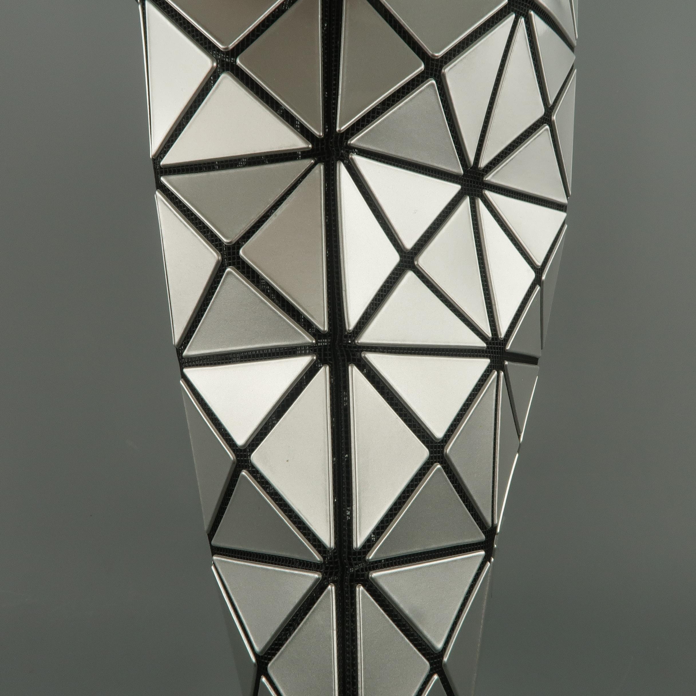 BAO BAO ISSEY MIYAKE Silver Lucent Geometric PVC Mesh Tote In New Condition In San Francisco, CA