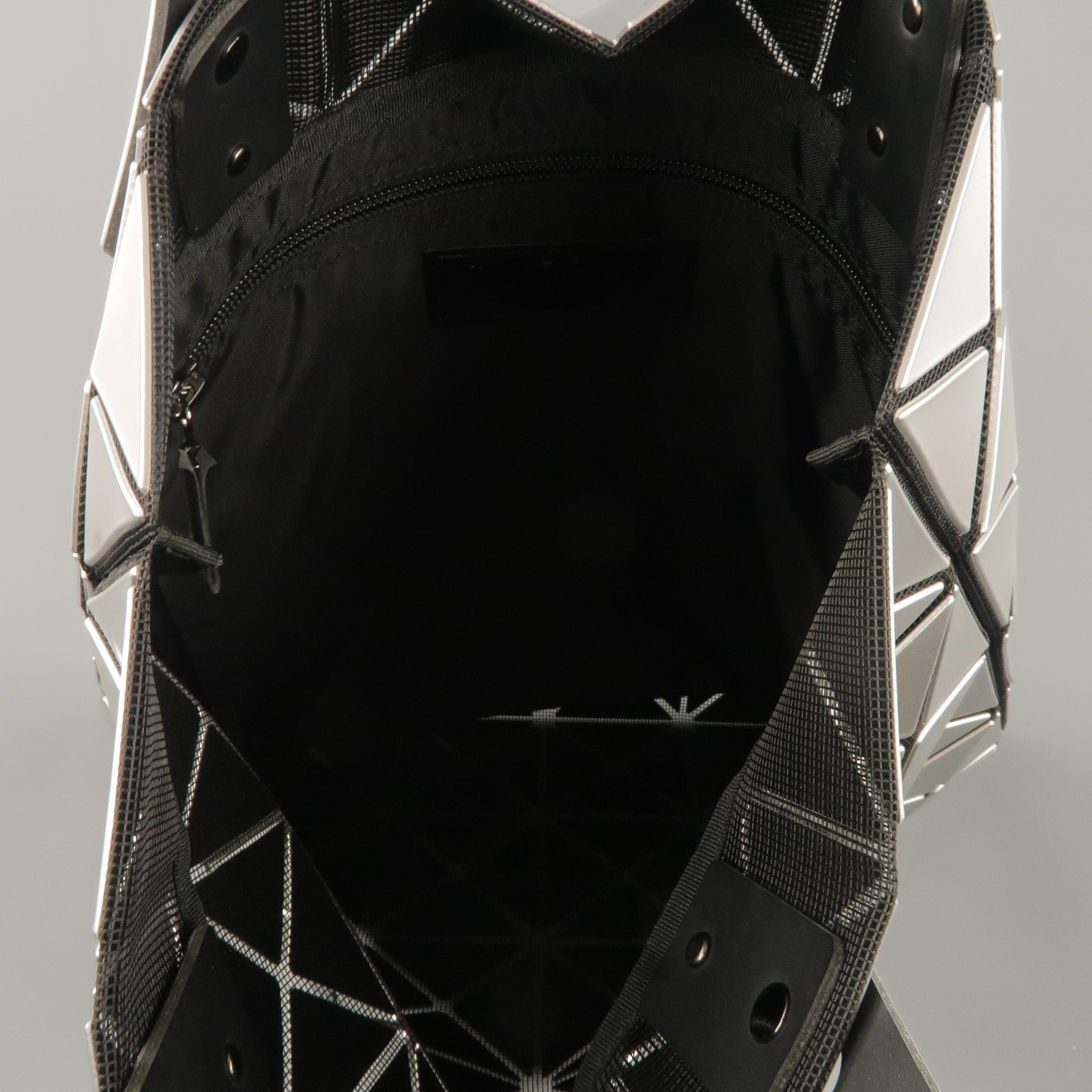Women's or Men's BAO BAO ISSEY MIYAKE Silver Lucent Geometric PVC Mesh Tote