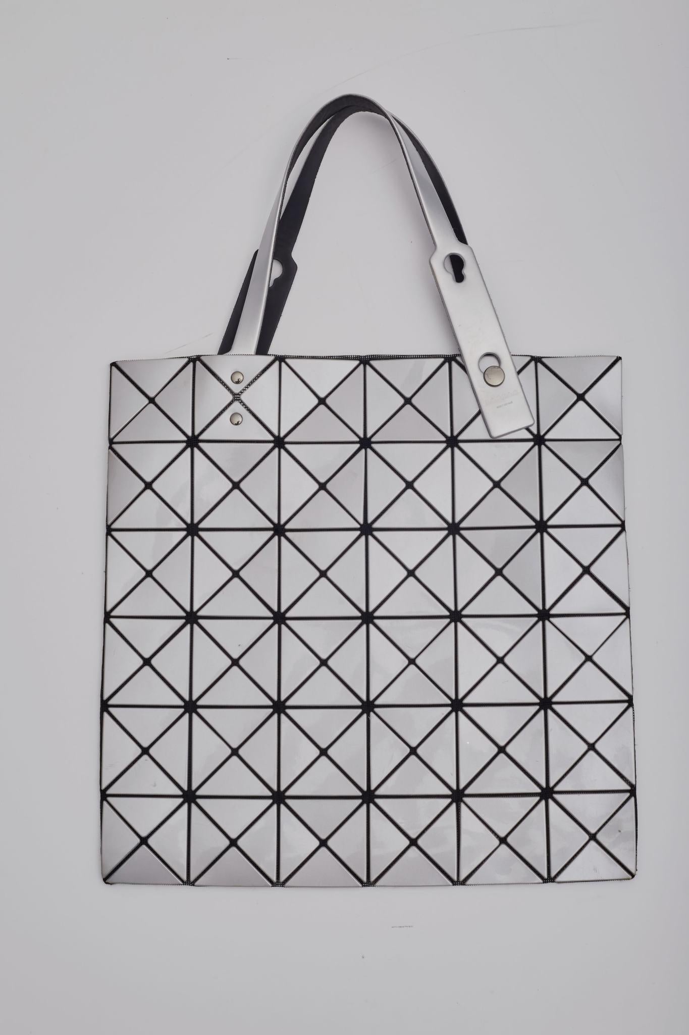 Women's or Men's Bao Bao Issey Miyake Silver Vinyl Lucent Tote For Sale