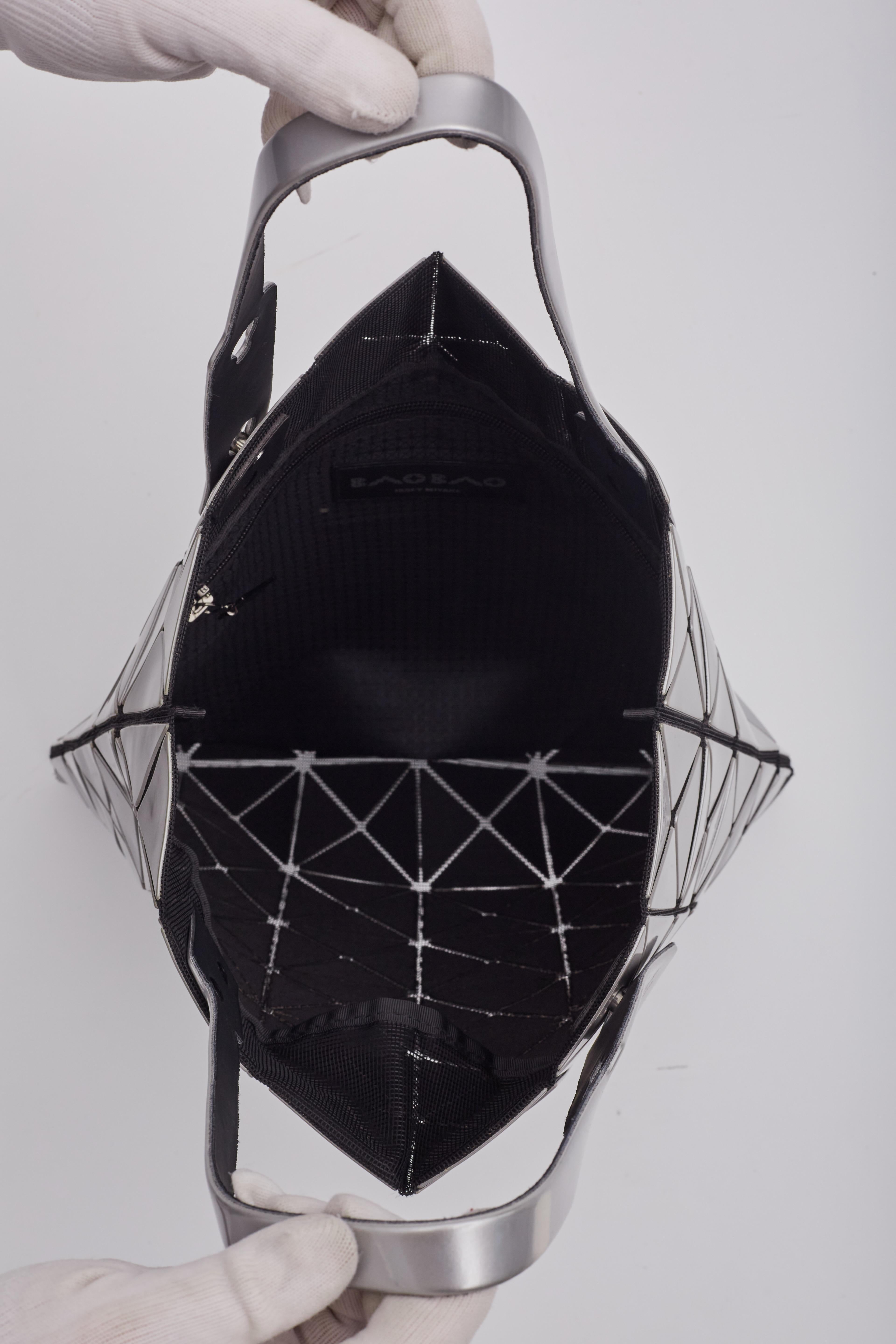 Bao Bao Issey Miyake Silver Vinyl Lucent Tote For Sale 2