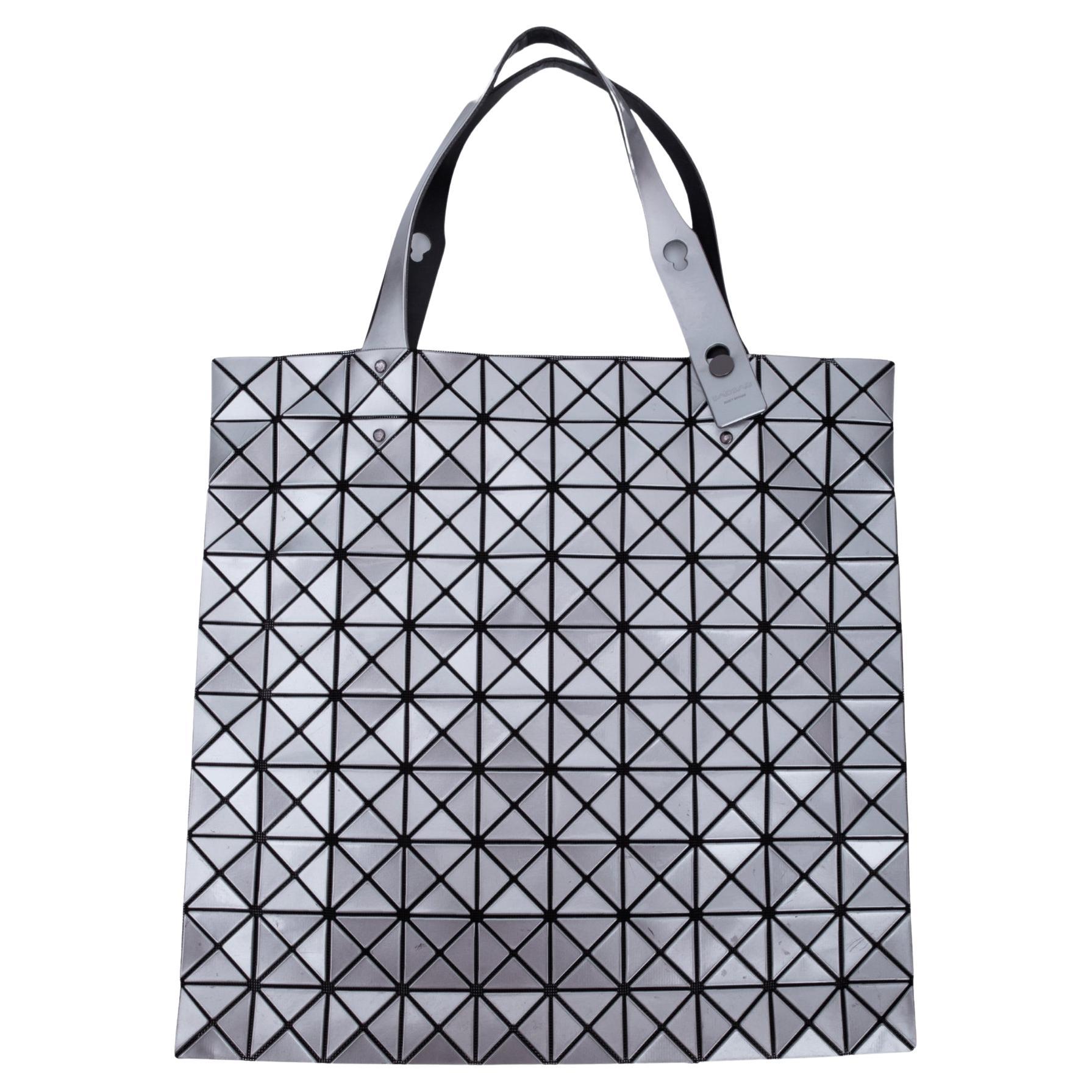 Bao Bao Issey Miyake Silver Vinyl Lucent Tote For Sale at 1stDibs