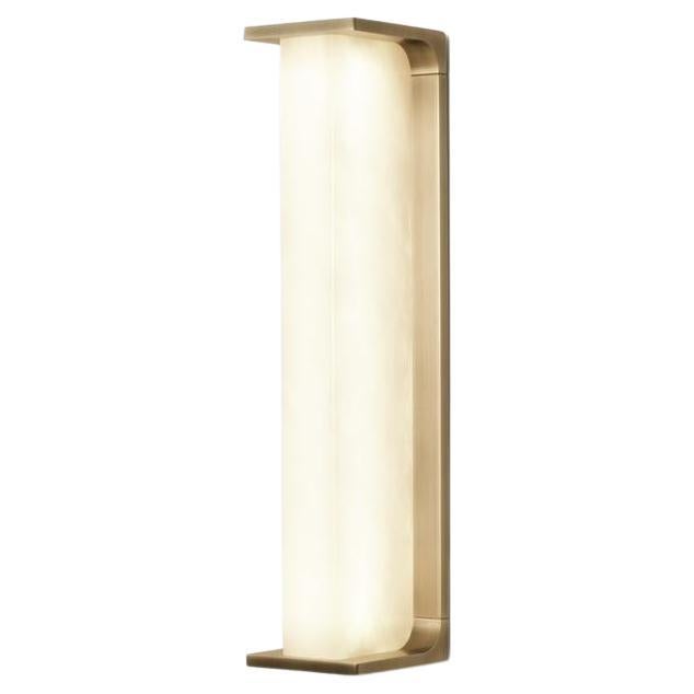 Bao Sconce Alabaster, Golden Bronze Patina For Sale