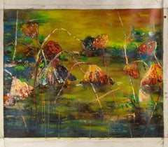 Baochun Tao Floral Original Oil On Canvas "Autumn Delights in the Lotus Pond"