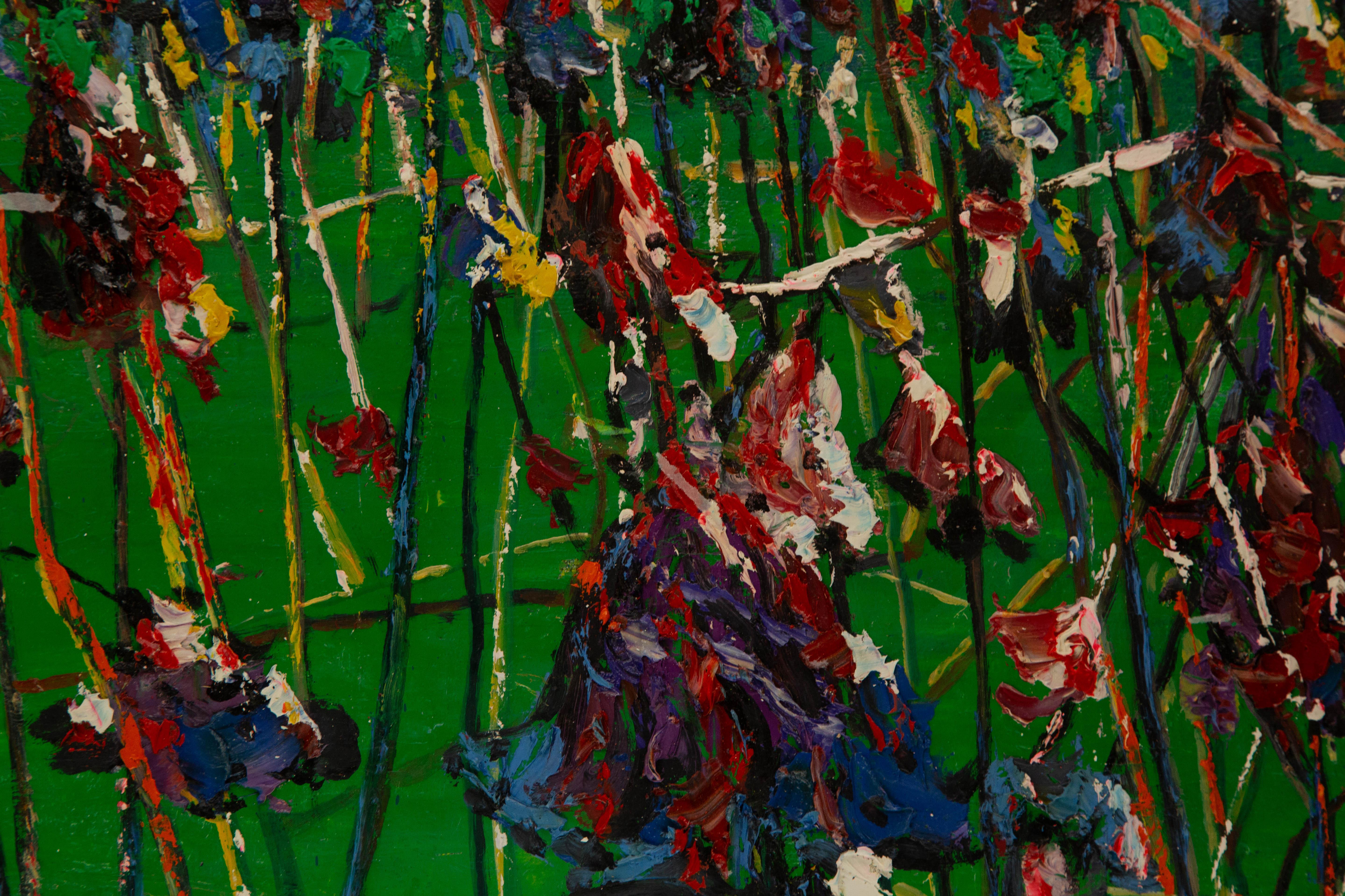 BaoChun Tao Landschaft, Original, Ölgemälde auf Leinwand, „Sonnenblauer Herbst I“ im Angebot 9
