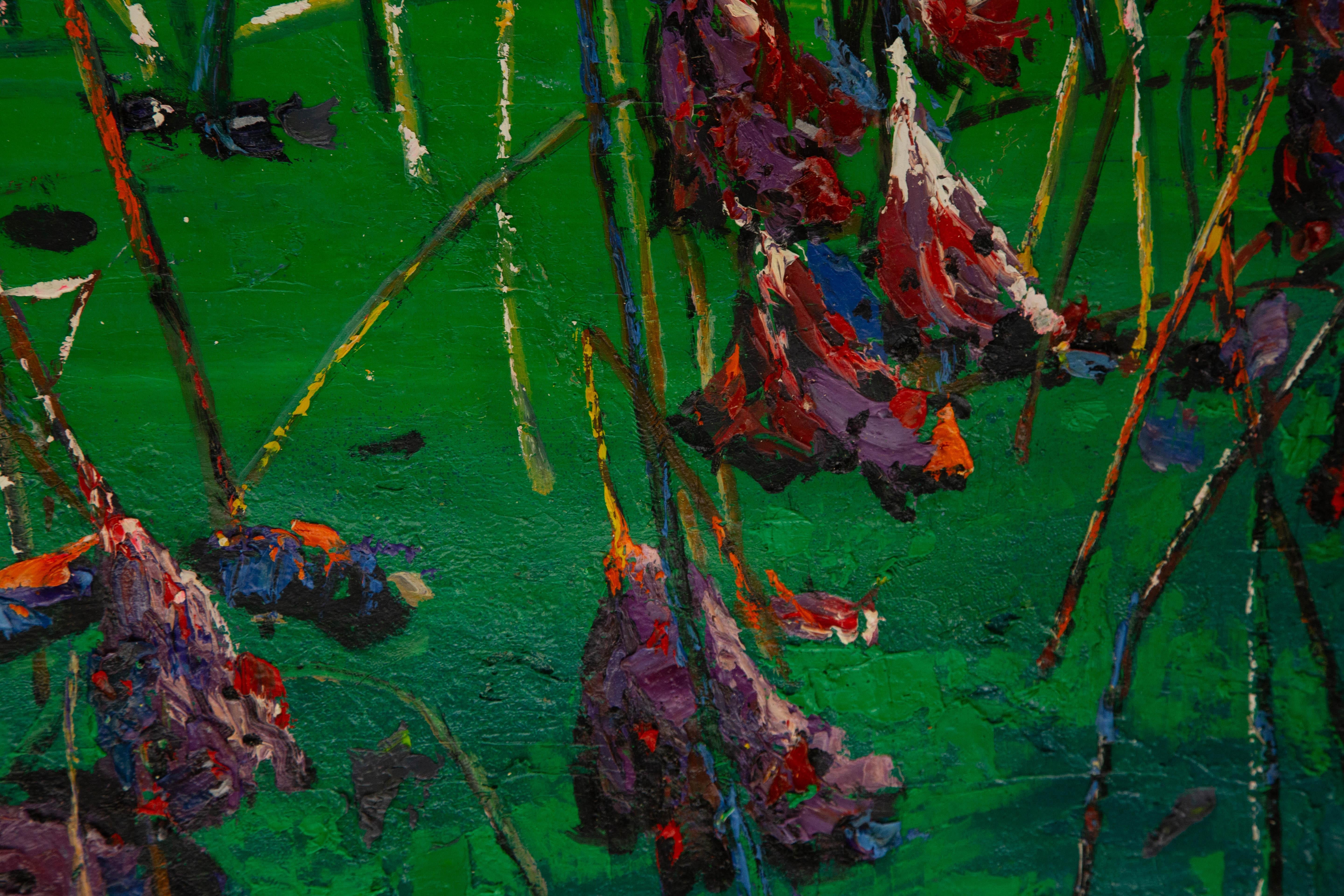 BaoChun Tao Landschaft, Original, Ölgemälde auf Leinwand, „Sonnenblauer Herbst I“ im Angebot 10