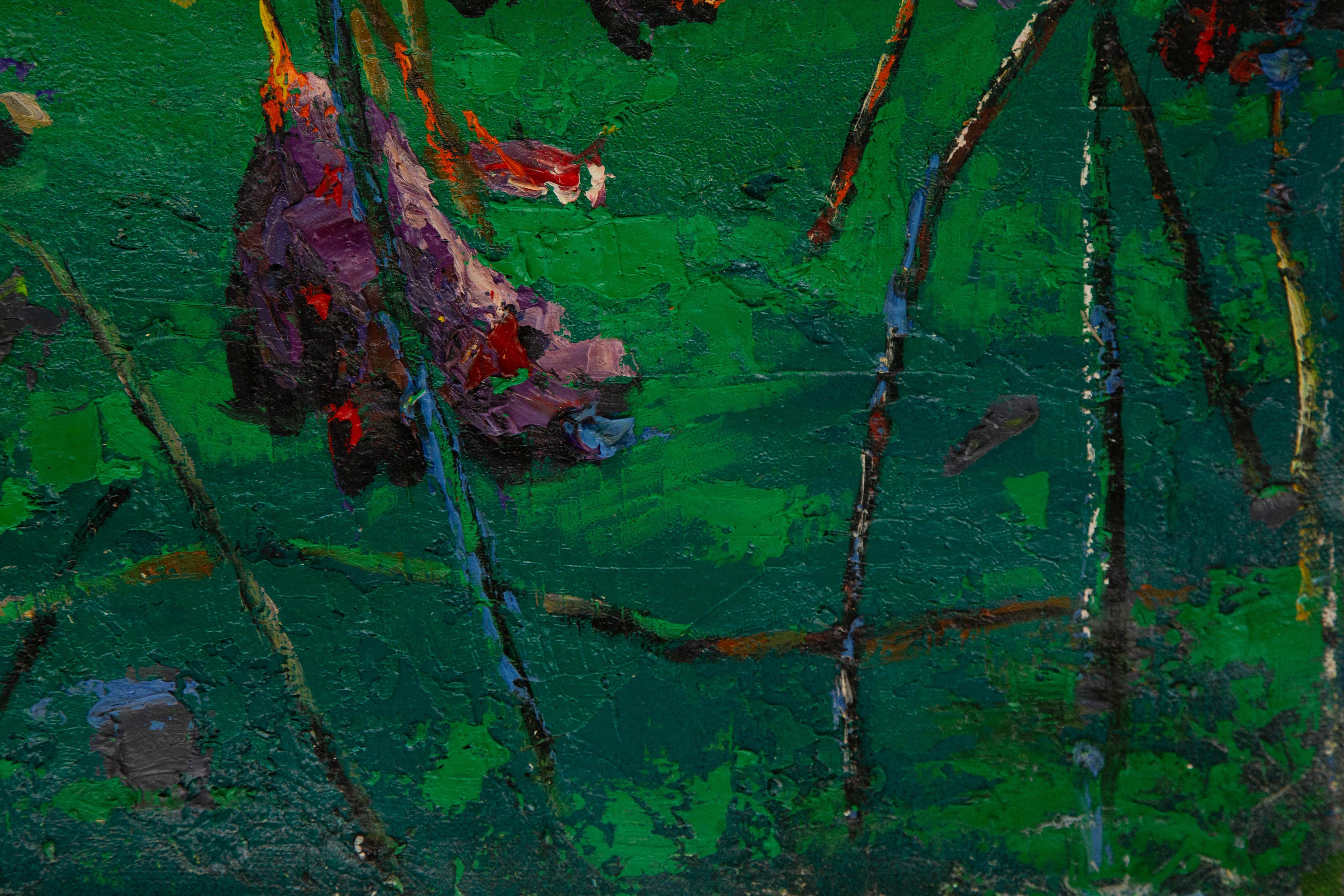 BaoChun Tao Landschaft, Original, Ölgemälde auf Leinwand, „Sonnenblauer Herbst I“ im Angebot 11