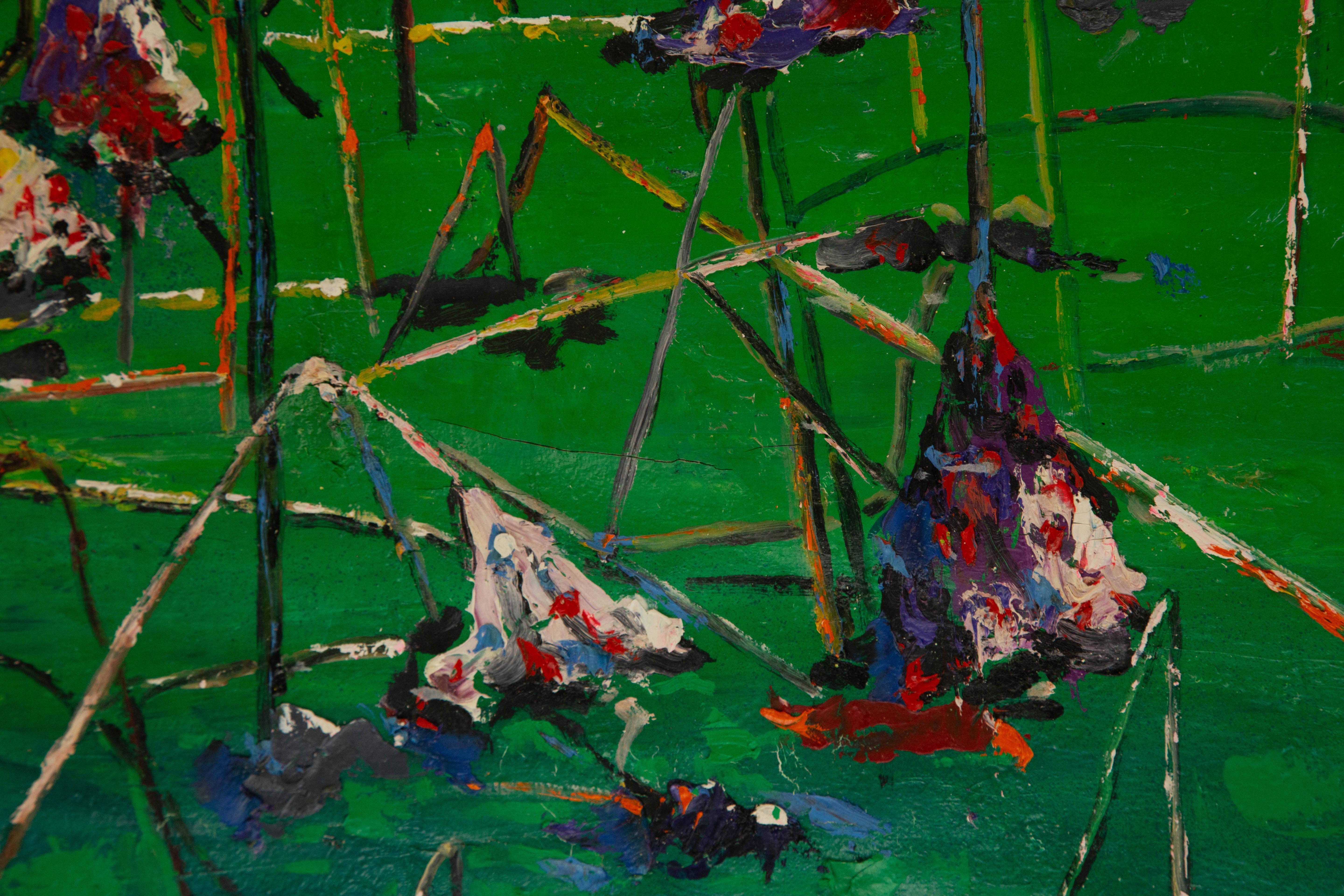 BaoChun Tao Landschaft, Original, Ölgemälde auf Leinwand, „Sonnenblauer Herbst I“ im Angebot 12