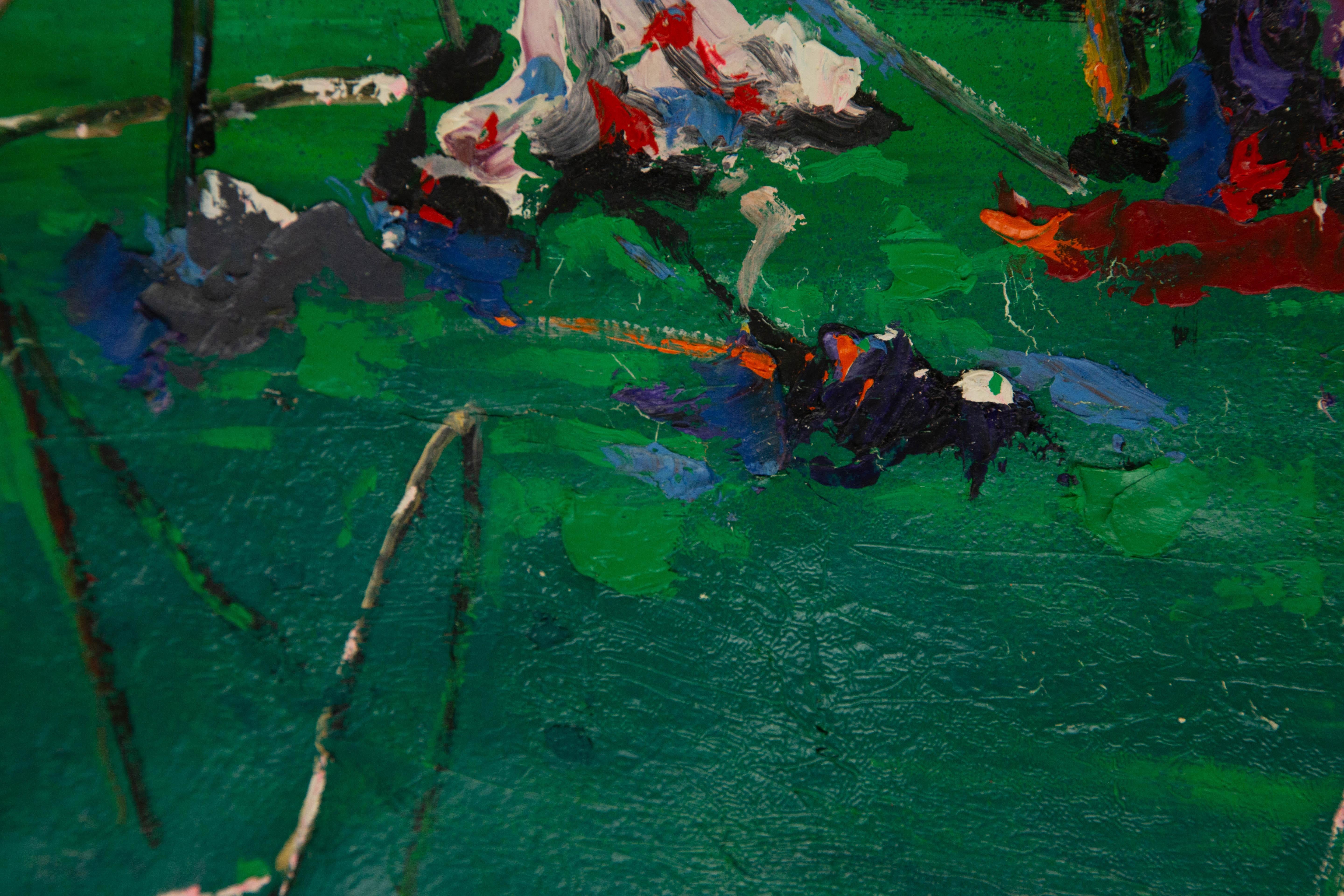 BaoChun Tao Landschaft, Original, Ölgemälde auf Leinwand, „Sonnenblauer Herbst I“ im Angebot 16
