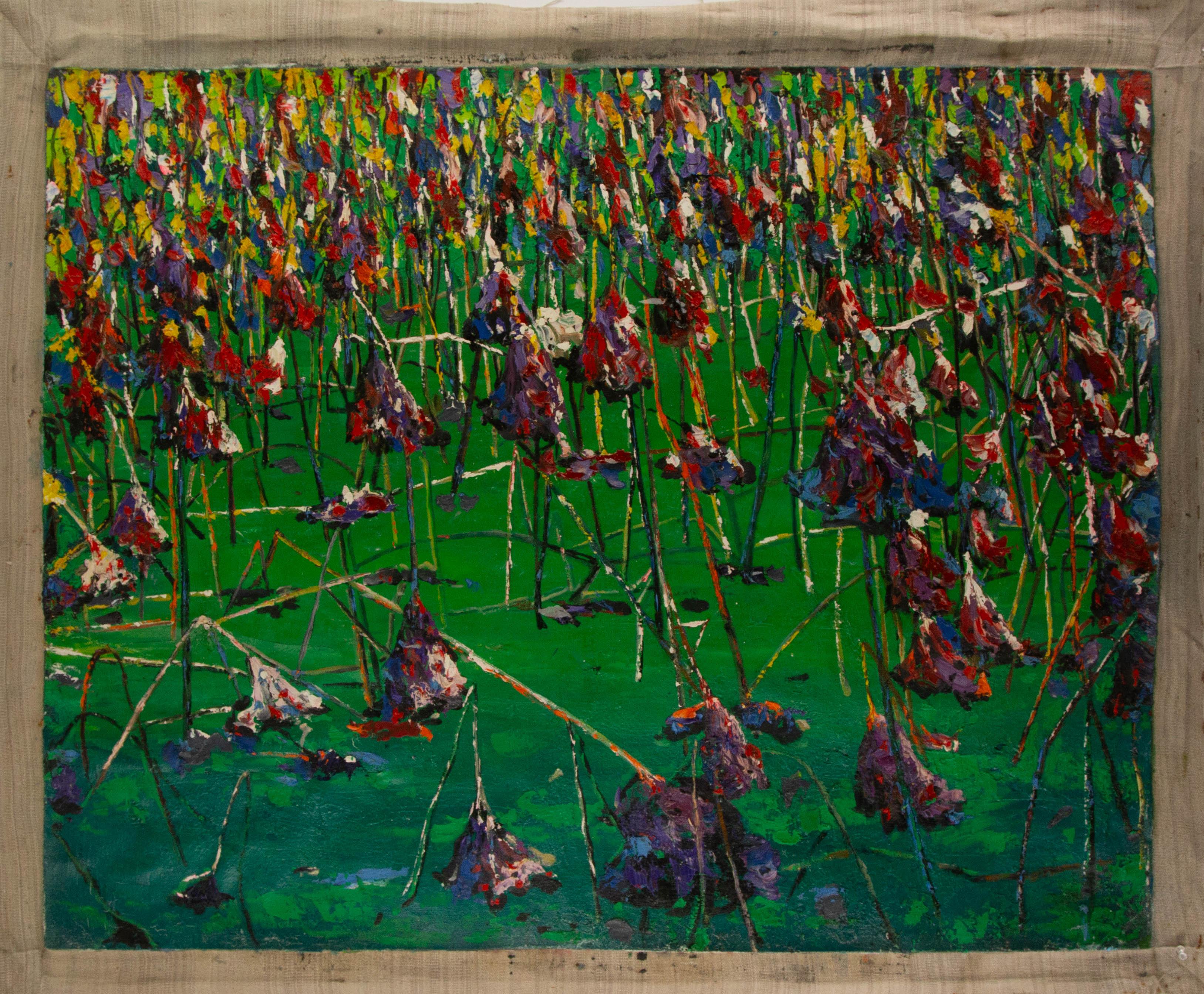 BaoChun Tao Landschaft, Original, Ölgemälde auf Leinwand, „Sonnenblauer Herbst I“ im Angebot 2