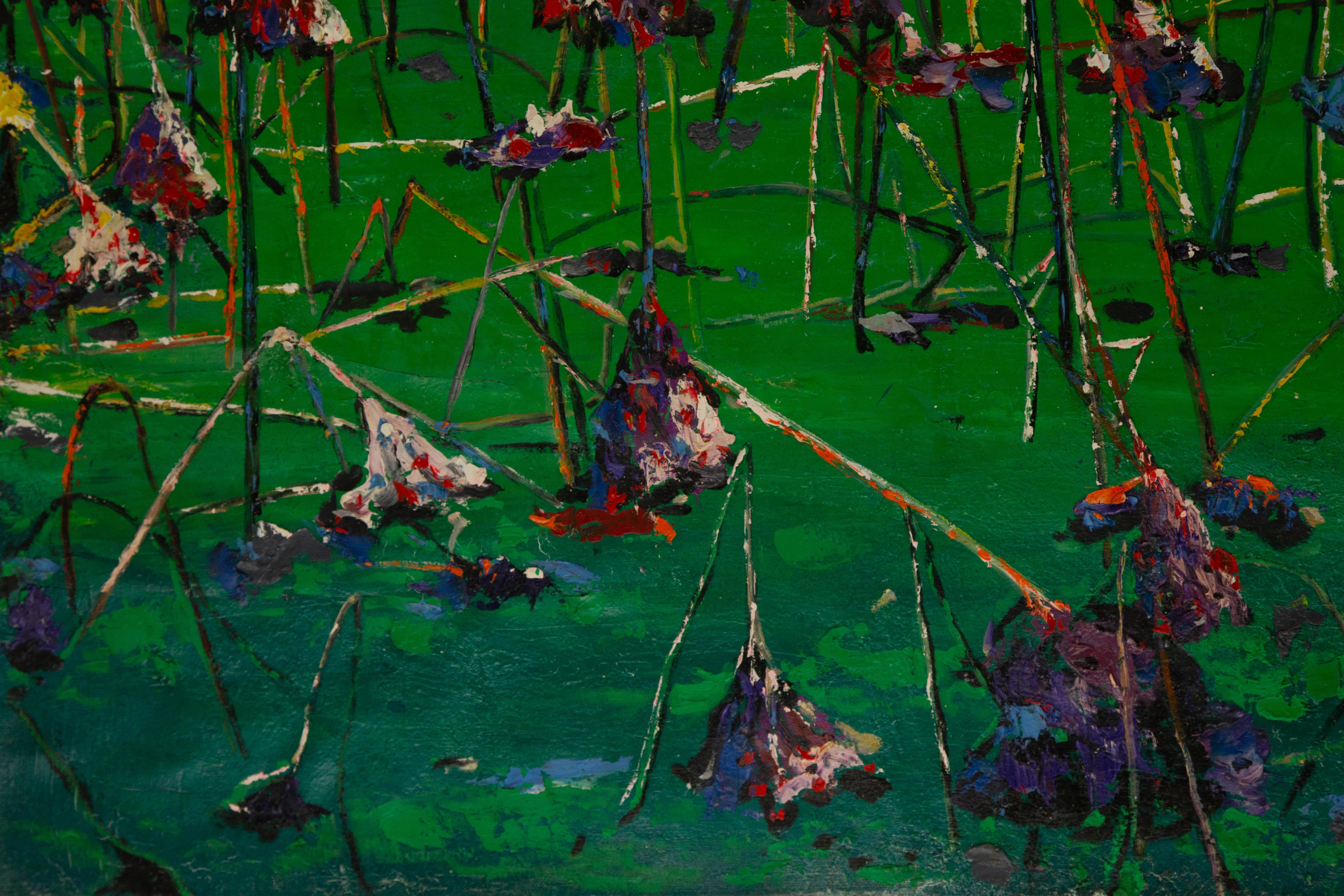 BaoChun Tao Landschaft, Original, Ölgemälde auf Leinwand, „Sonnenblauer Herbst I“ im Angebot 5