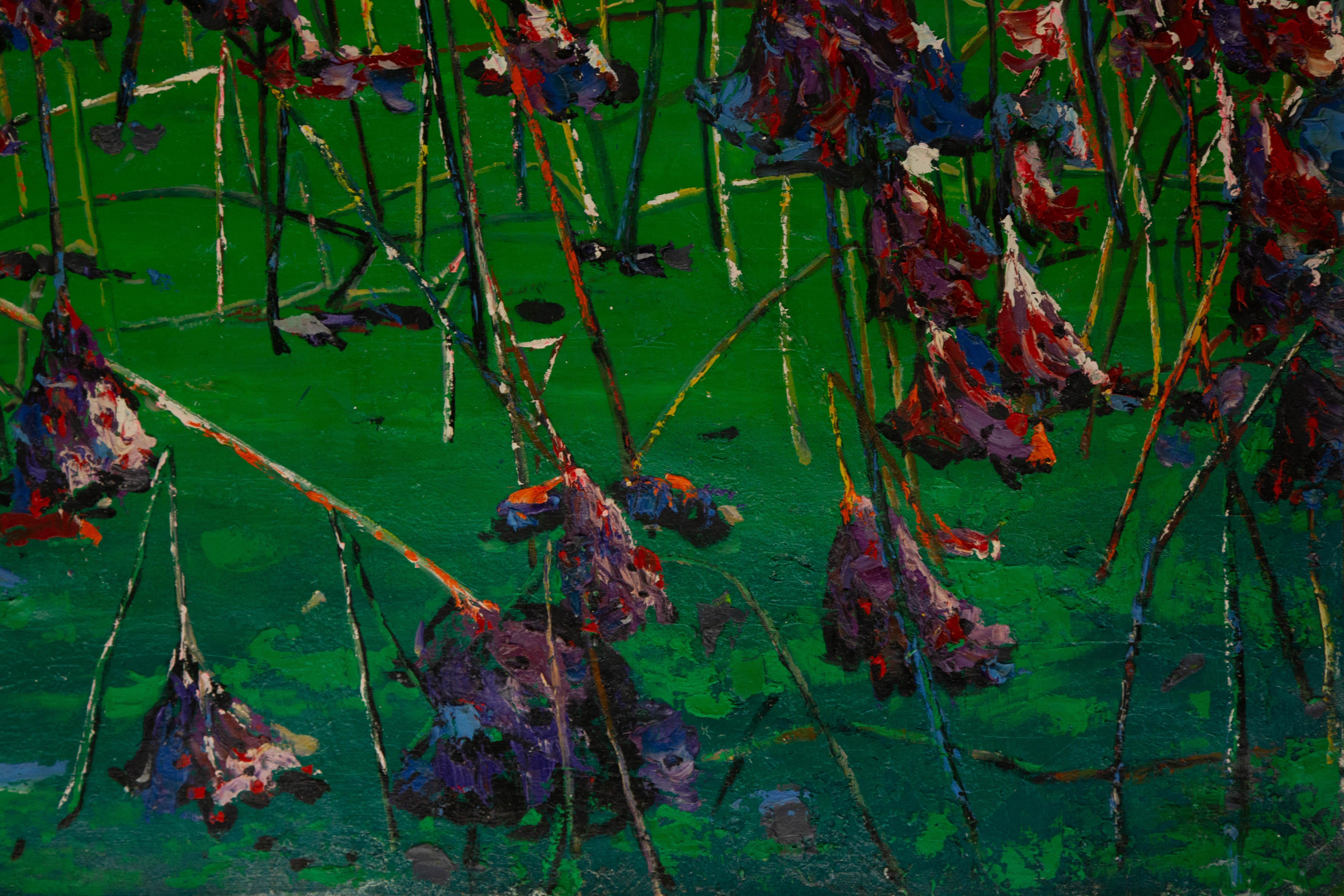 BaoChun Tao Landschaft, Original, Ölgemälde auf Leinwand, „Sonnenblauer Herbst I“ im Angebot 6