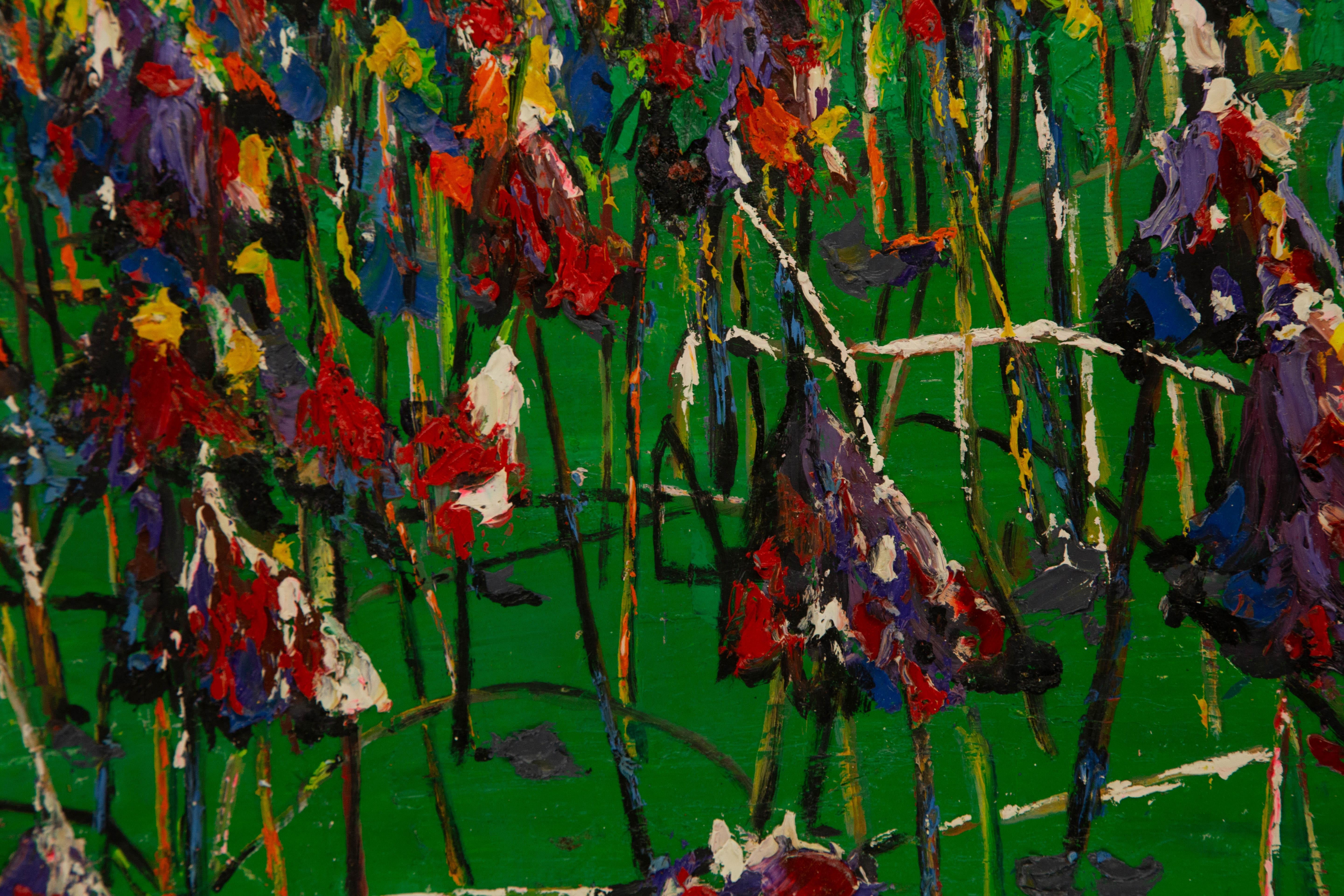 BaoChun Tao Landschaft, Original, Ölgemälde auf Leinwand, „Sonnenblauer Herbst I“ im Angebot 8