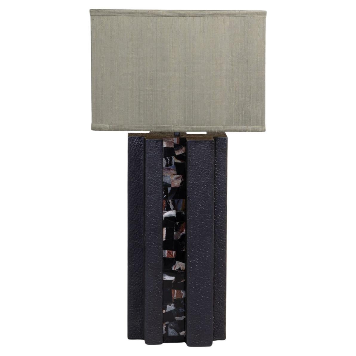 Baoli Table Lamp Medium in Brass 
Semi Precious Stone, Viya by Vikram Goyal For Sale