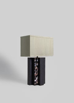 Baoli Table Lamp Small in Brass & Semi Precious Stone, Viya by Vikram Goyal