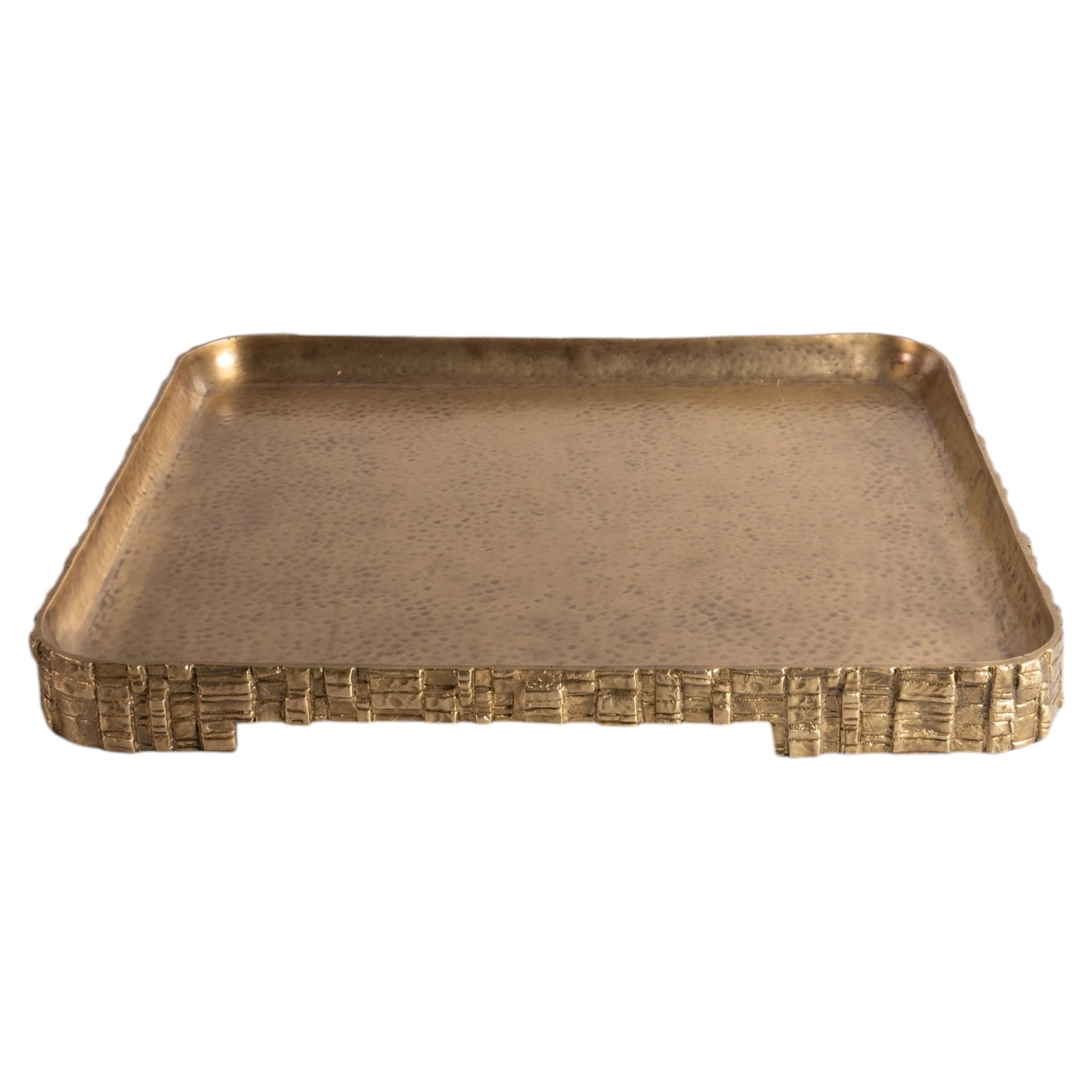 Baoli Tray Large in Brass, Viya by Vikram Goyal