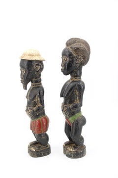 Baoulé  Wooden Statues Africa Ivory Coast, Set of 2