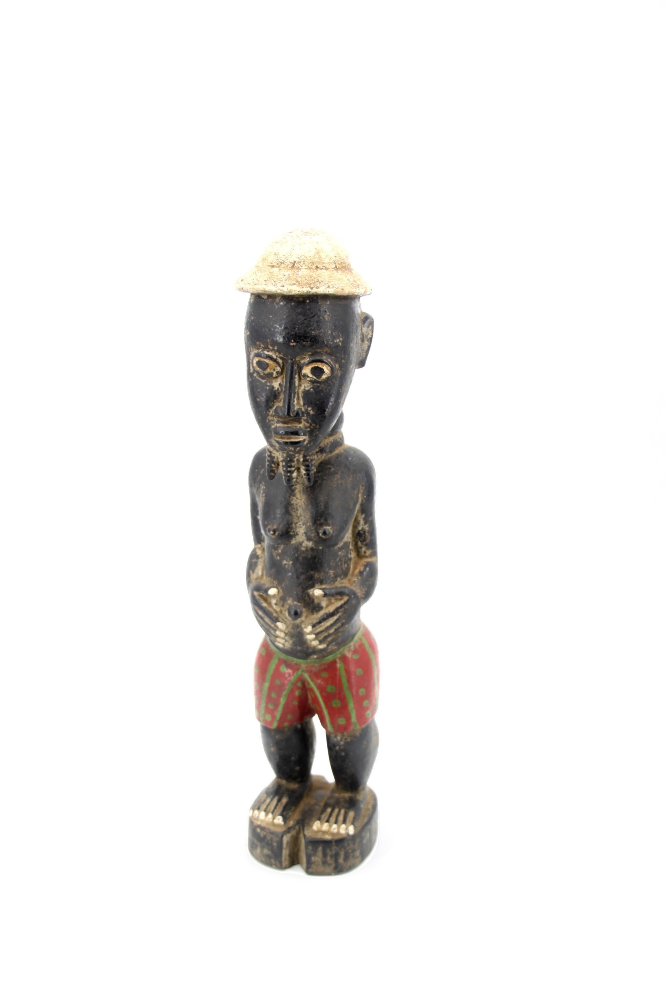 Tribal Baoulé  Wooden Statues Africa Ivory Coast, Set of 2 For Sale