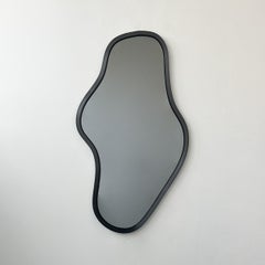 Bapa Freeform Organic Black Tinted Mirror with a Blackened Metal Frame
