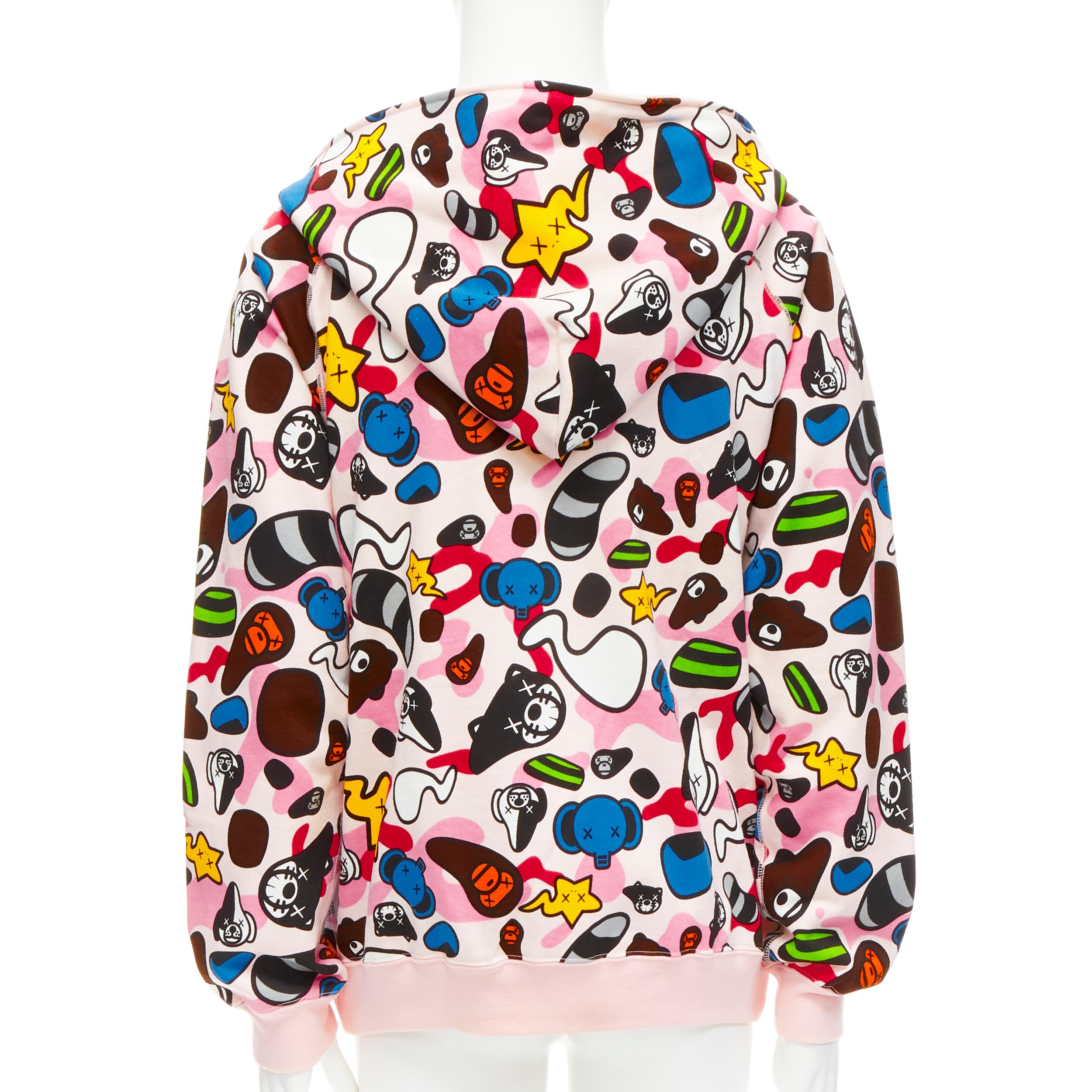 BAPE A BATHING APE BABY MILO KAWS Vintage pink camo hoodie L 2