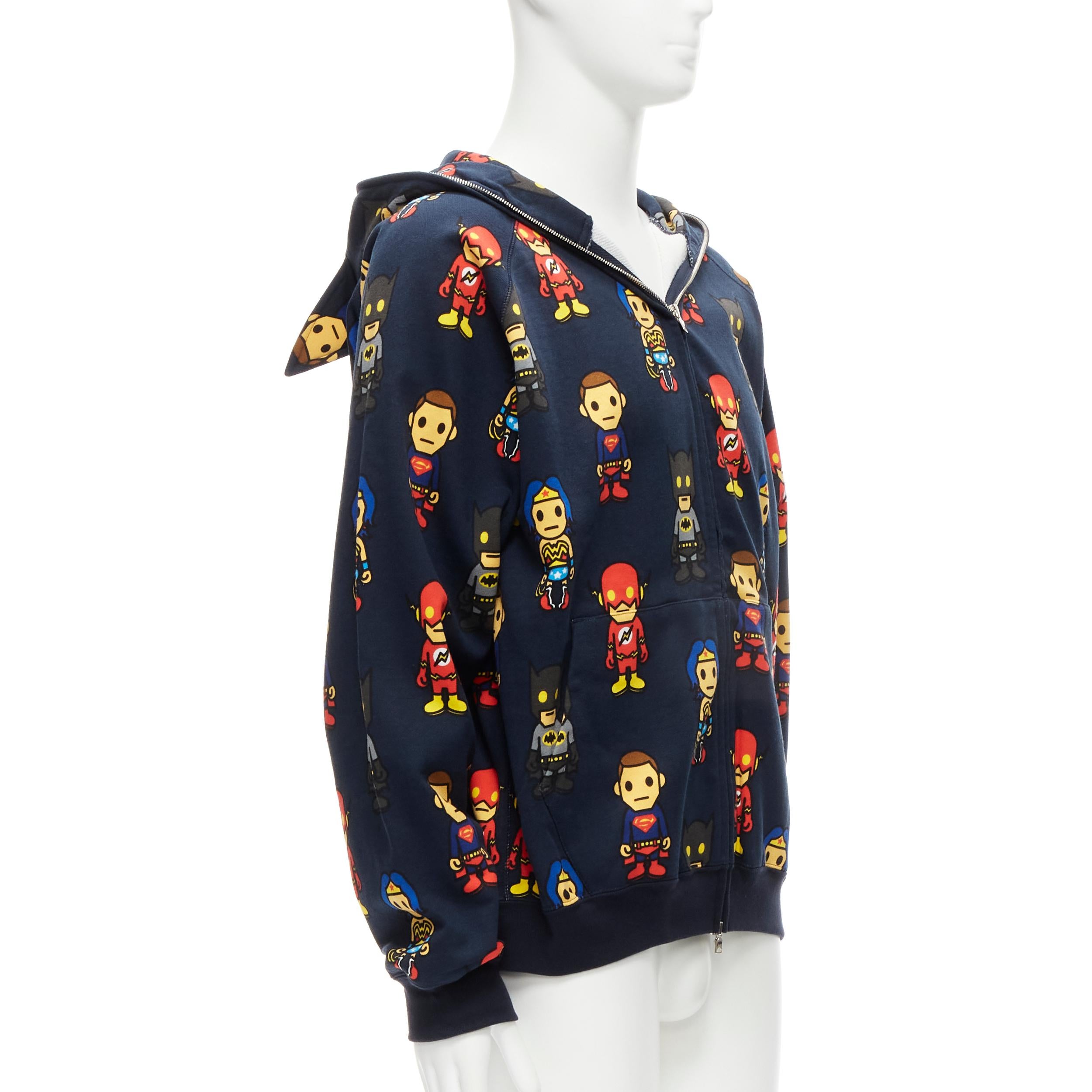 BAPE A BATHING APE DC COMICS Vintage Batman Superman hoodie L In Excellent Condition In Hong Kong, NT
