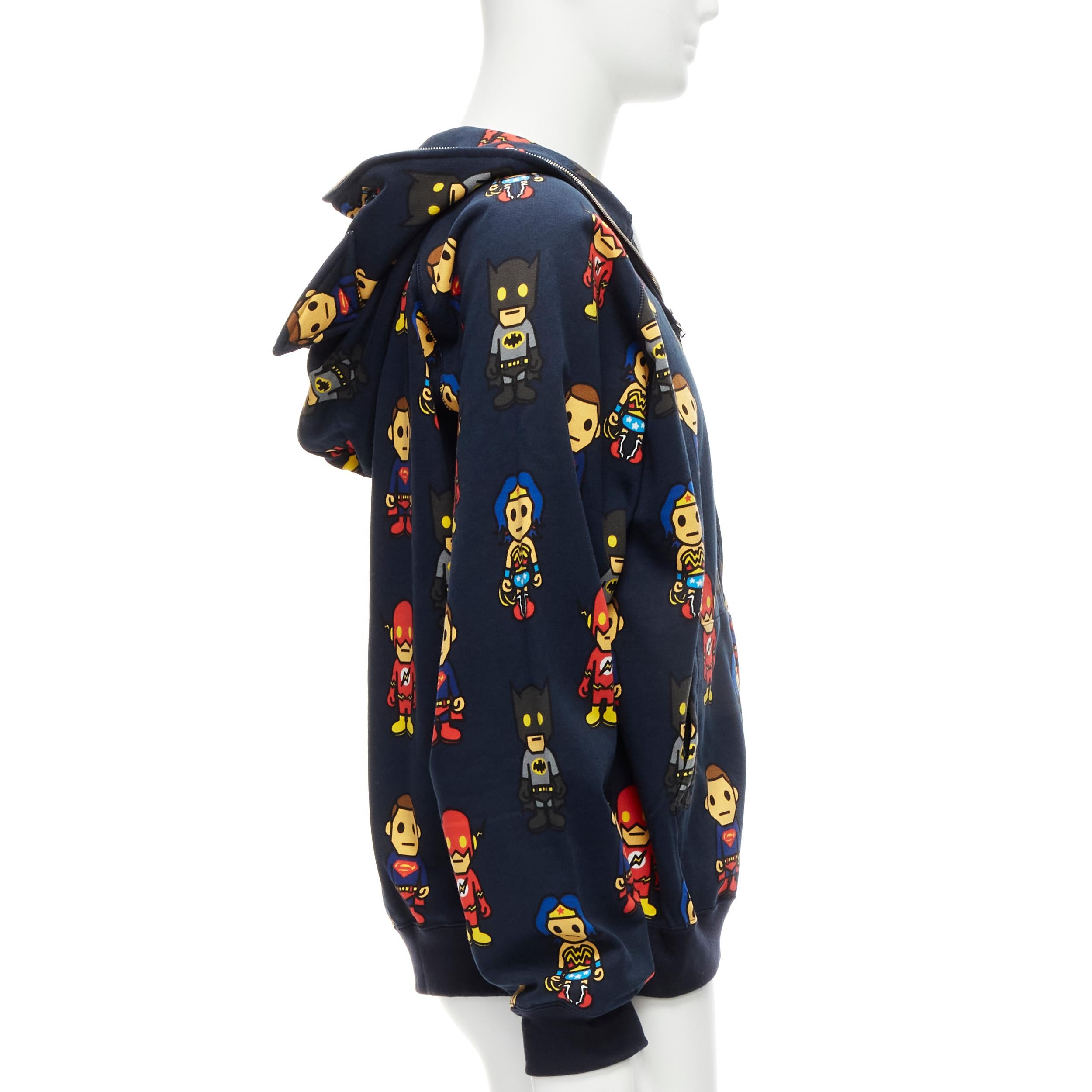 Men's BAPE A BATHING APE DC COMICS Vintage Batman Superman hoodie L