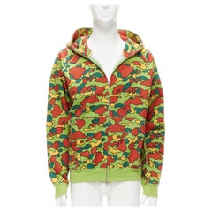 BAPE A BATHING APE Vintage green red yellow camo zip up hoodie M