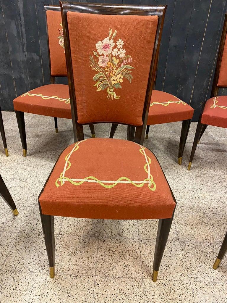 Baptisitin Spade Rara suite di 8 sedie Art Deco in 'Faux' Macassar circa 1930 in vendita 2
