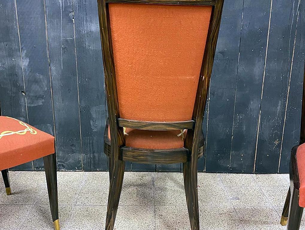 Baptisitin Spade - Ensemble rare de 8 chaises Art Déco en faux macassar, vers 1930 en vente 8