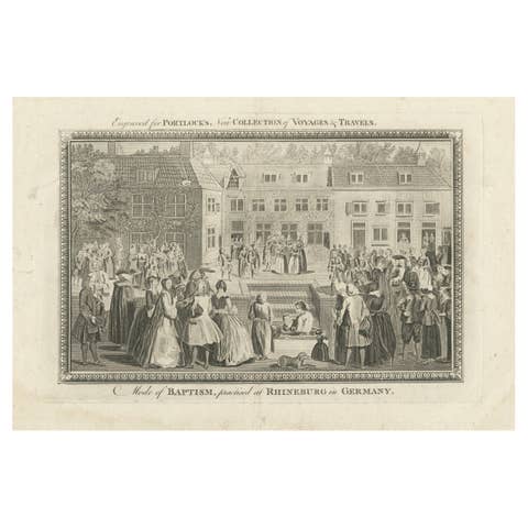 Baptism Ceremony of Rijnsburg Collegiants, Germany, Engraved for Portlock, 1790