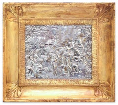 Baptism Scene, Silver Bas-Relief with Gilded Frame, Mid-17th Century