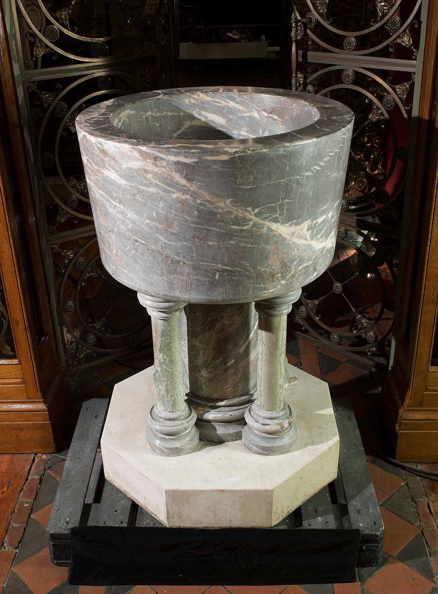 marble baptismal font