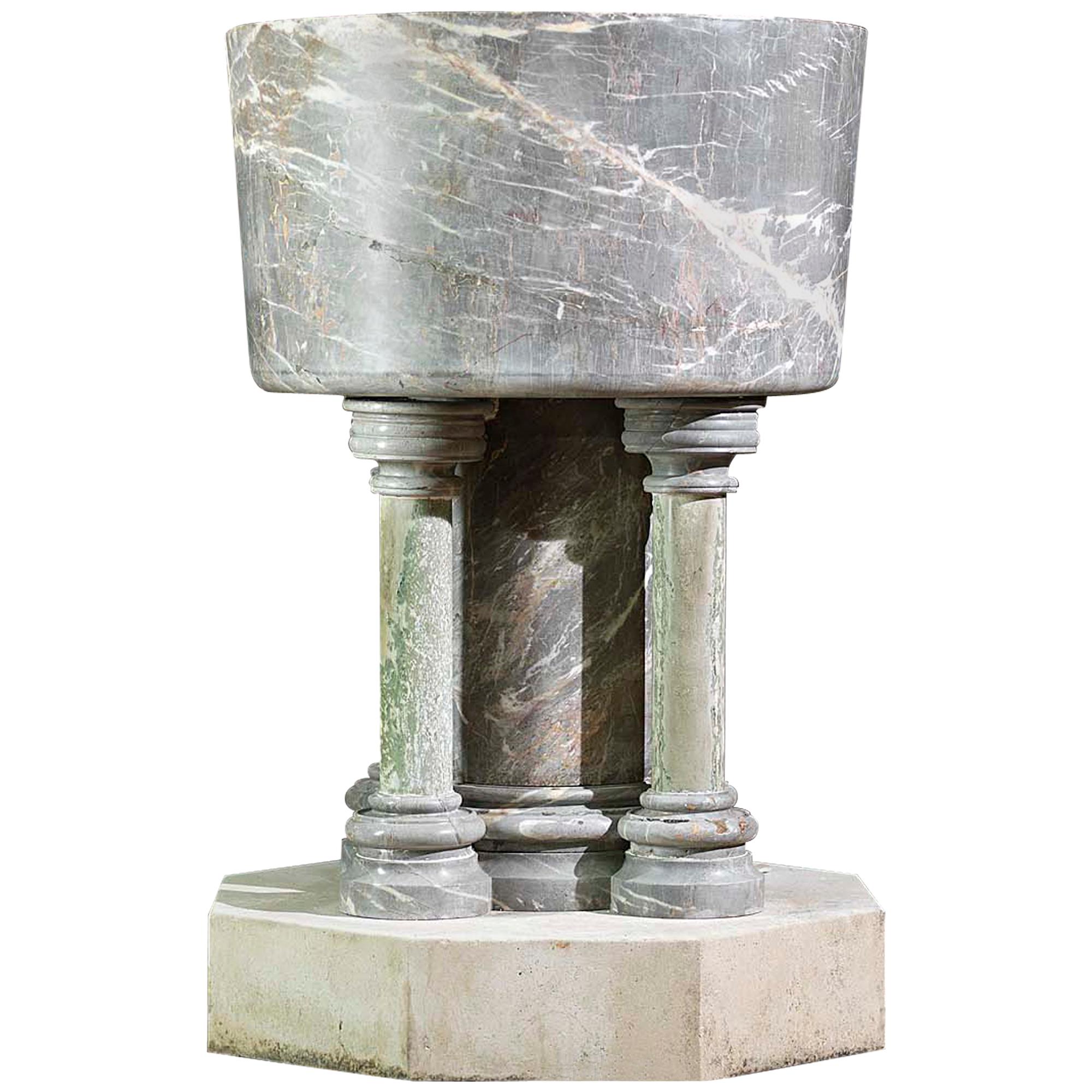 Baptismal Font in Ashburton Marble For Sale