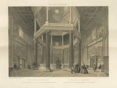 Baptistery of Constantine, Lateran, Rome – Benoist 1869 Lithograph