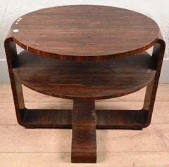 art deco pedestal table in walnut veneer circa 1930